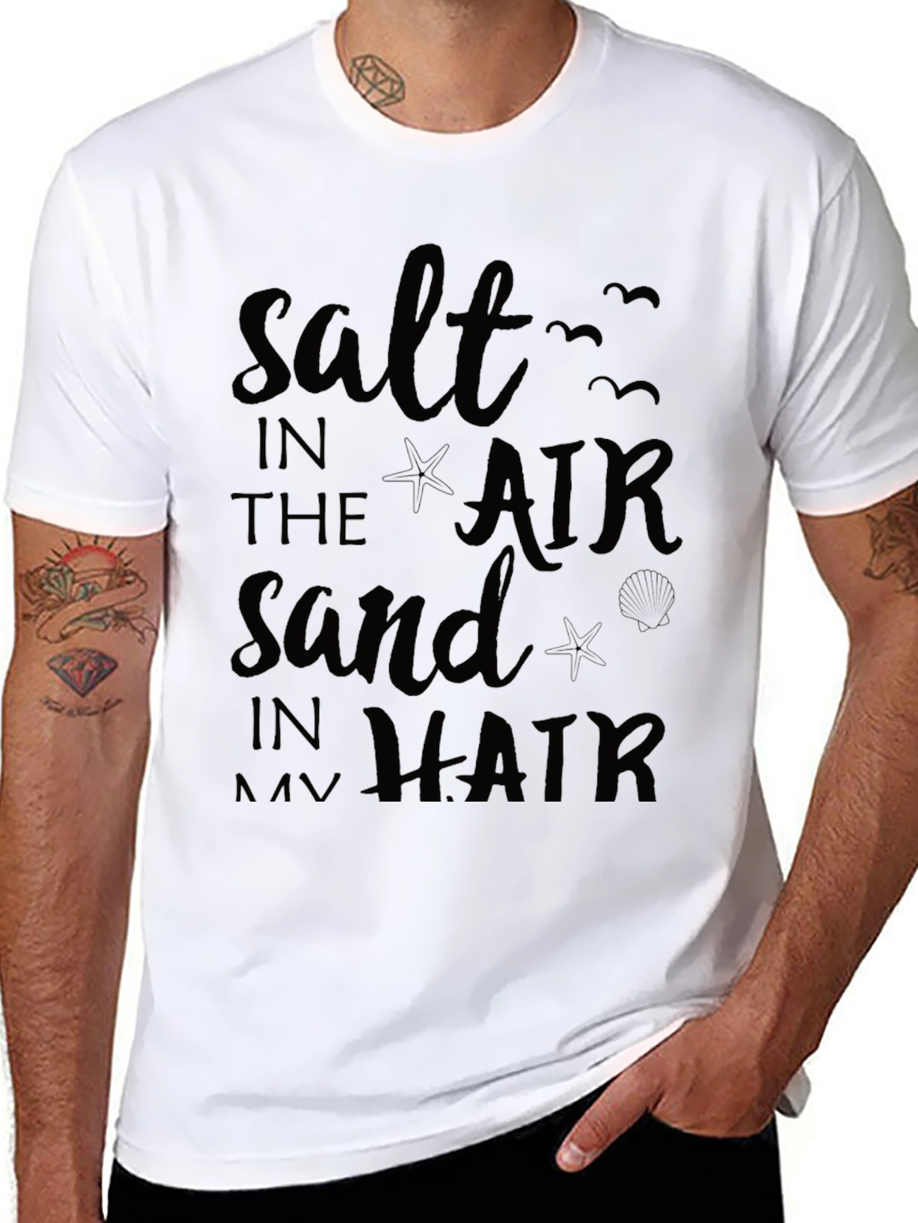 Salt Air Sand Hair Black T-Shirt