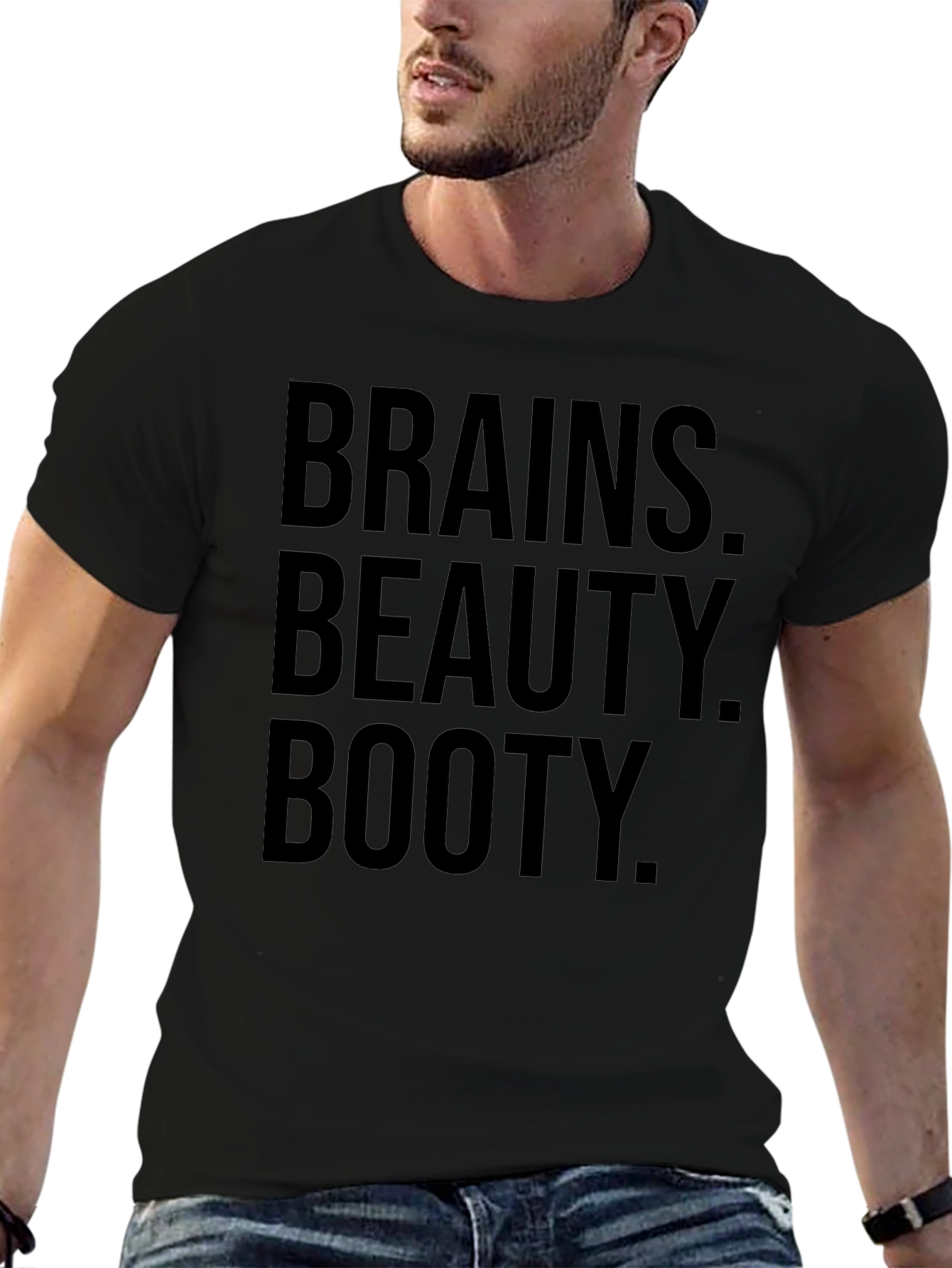 Brains Beauty Booty Graphic T-Shirt