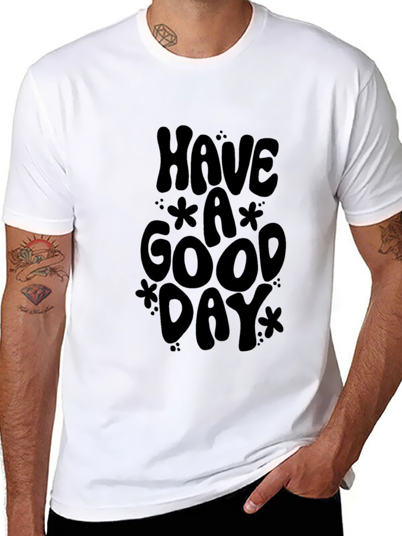 Black T-Shirt - Have a Good Day Graphic