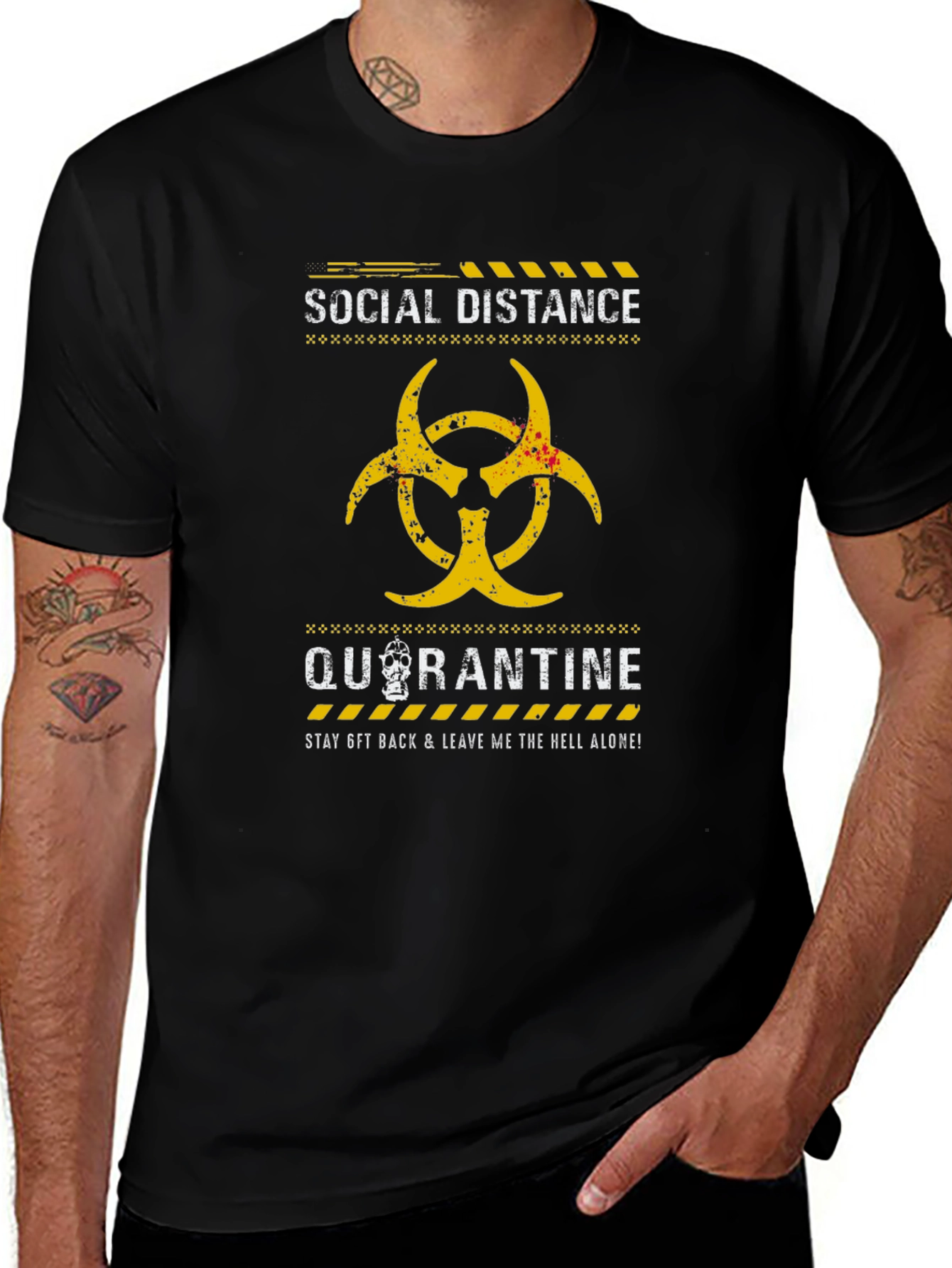 Social Distance Quarantine Graphic T-Shirt