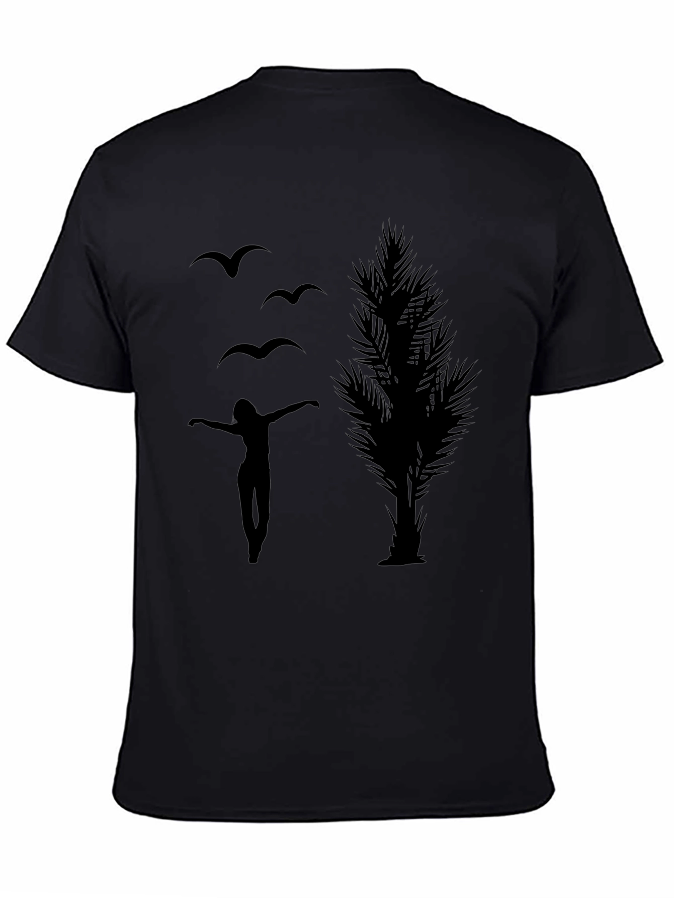 Silhouette Graphic Tee - Birds Woman Tree