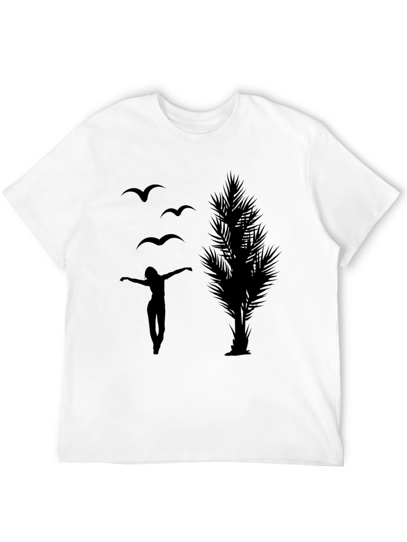 Silhouette Graphic Tee - Birds Woman Tree
