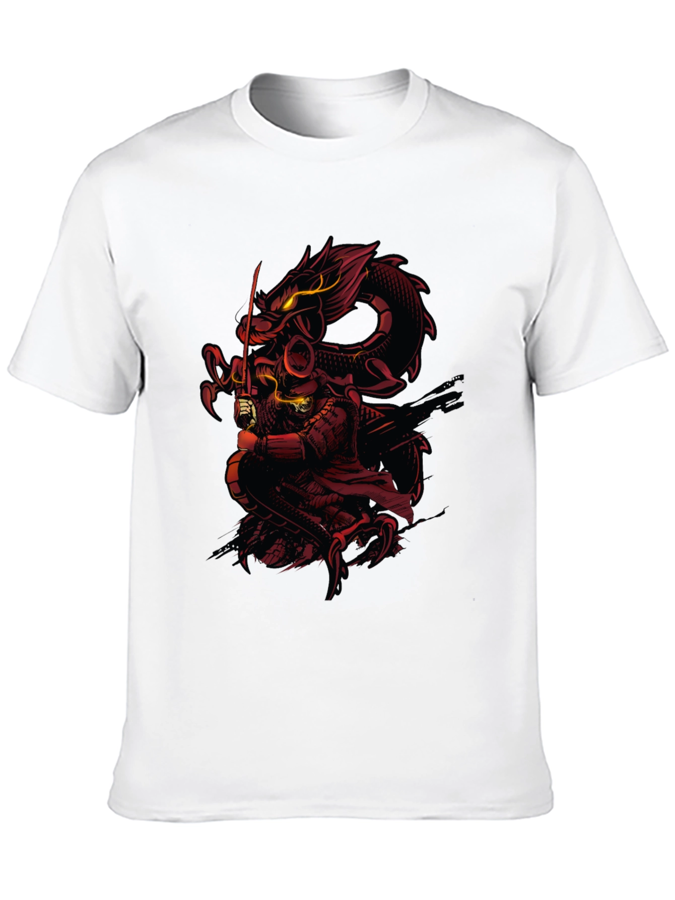 Dragon & Samurai Graphic Tee - Black