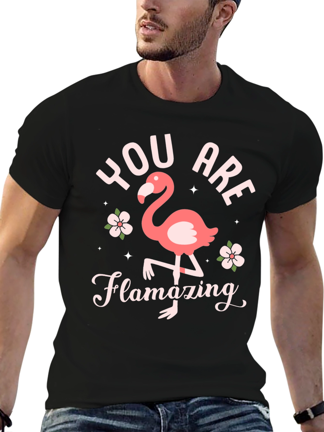 Flamazing Flamingo Graphic T-Shirt - Black Cotton Tee