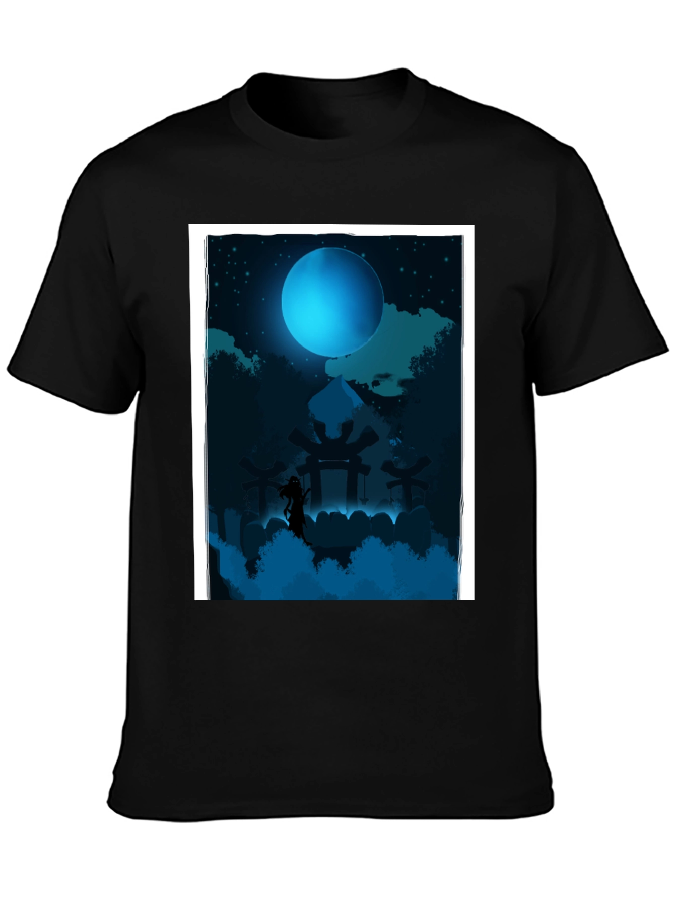 Mystic Moonlit T-Shirt - Dark Fantasy Design