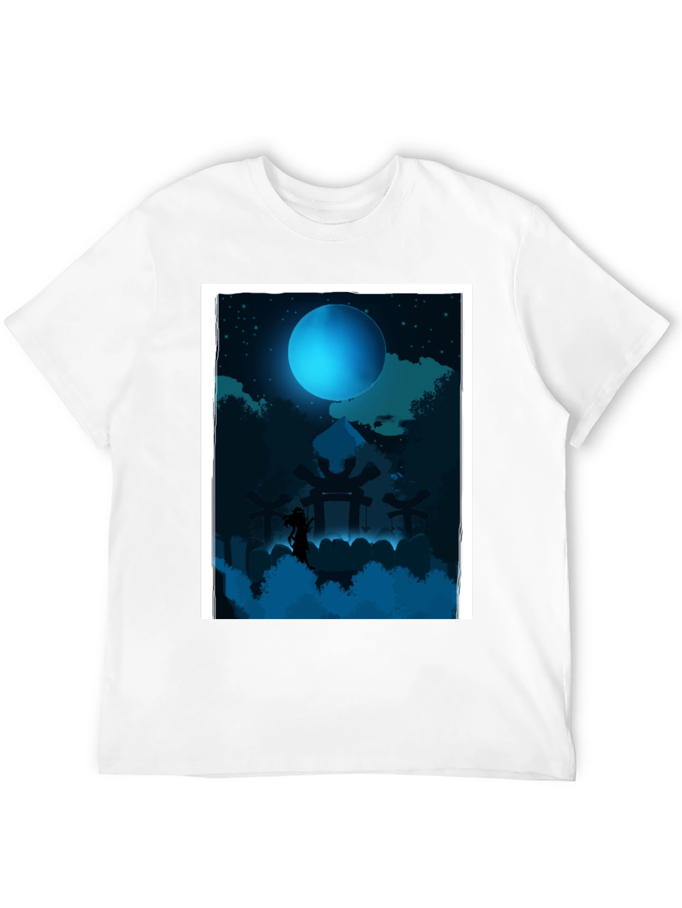 Mystic Moonlit T-Shirt - Dark Fantasy Design