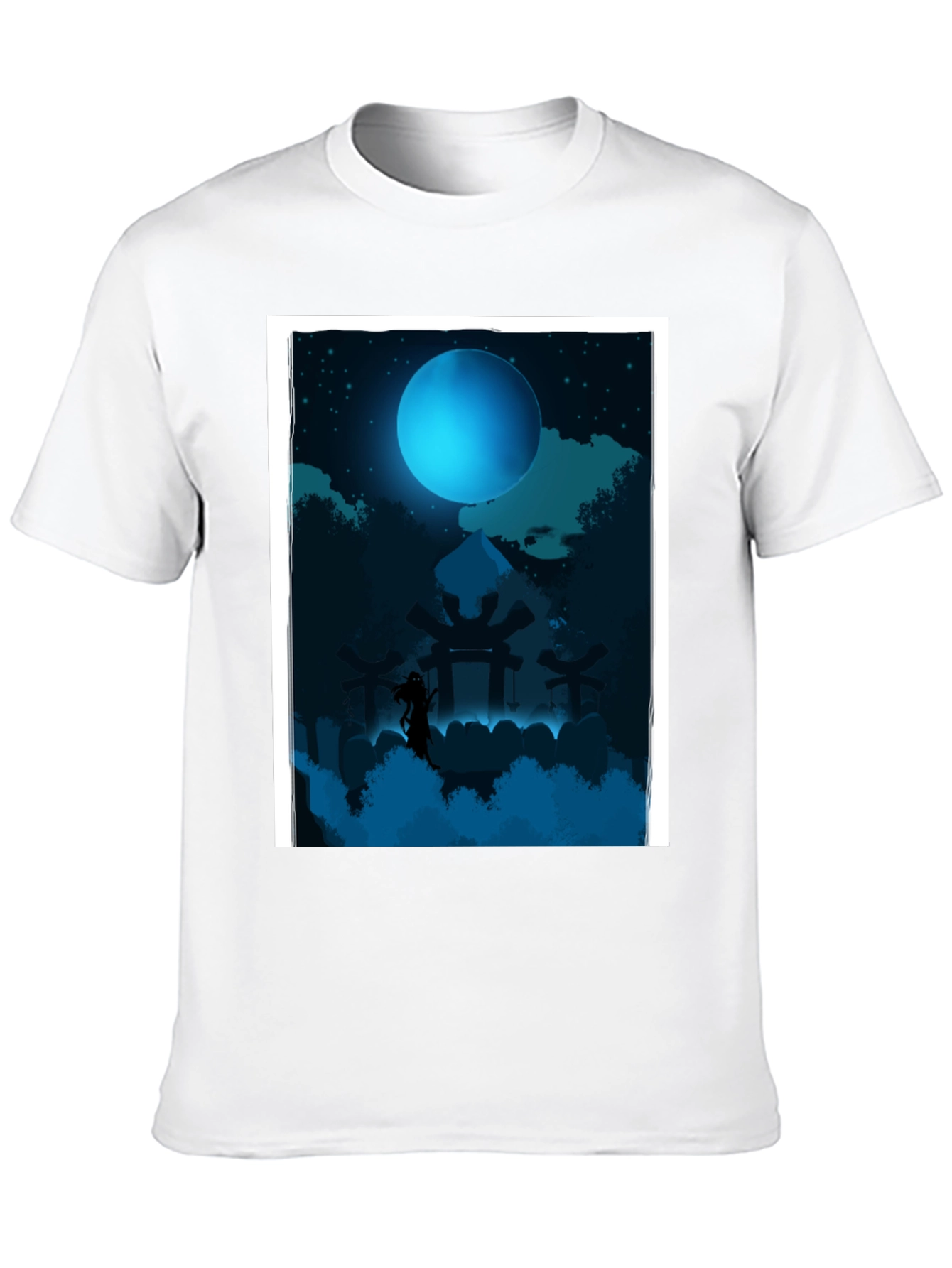 Mystic Moonlit T-Shirt - Dark Fantasy Design