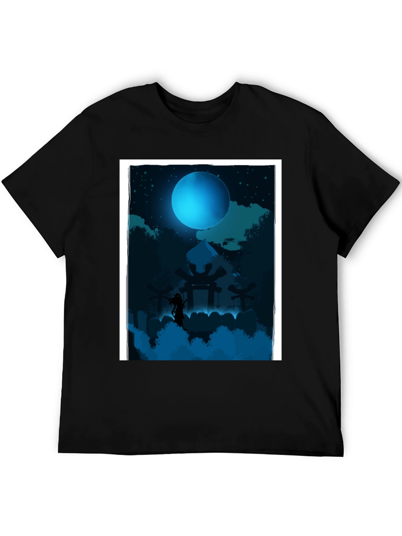 Mystic Moonlit T-Shirt - Dark Fantasy Design