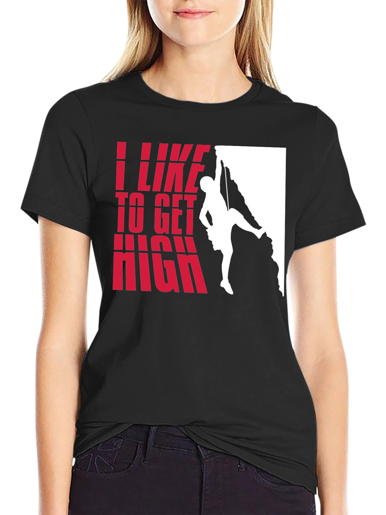 I Like to Get High Rock Climbing T-Shirt