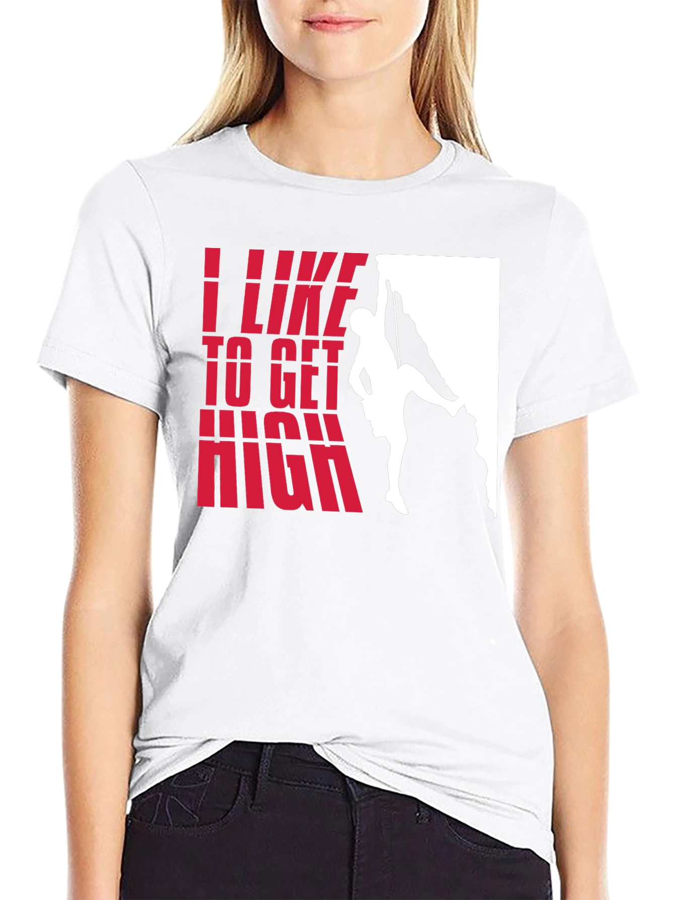 I Like to Get High Rock Climbing T-Shirt