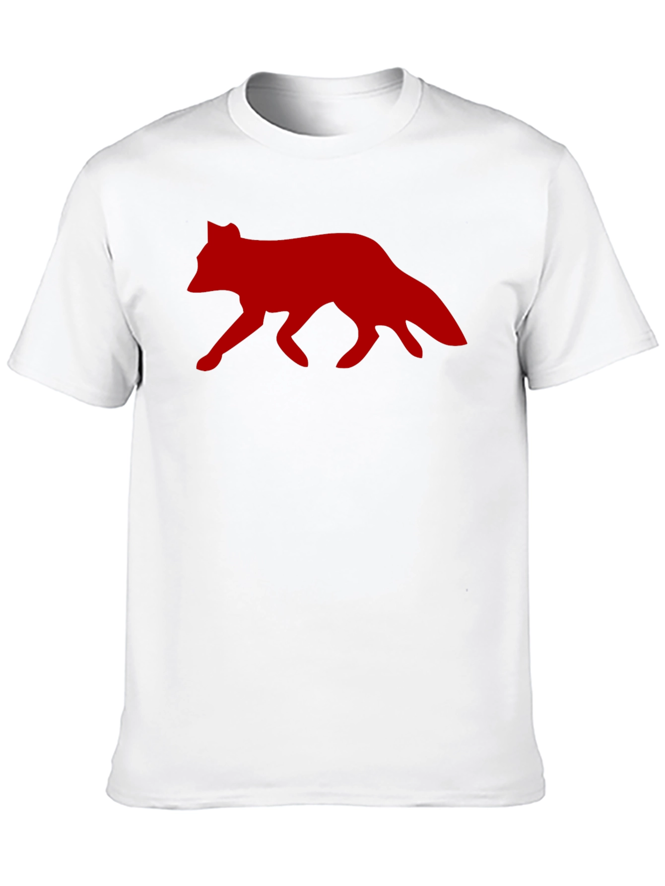 Red Fox Graphic Print Black T-Shirt