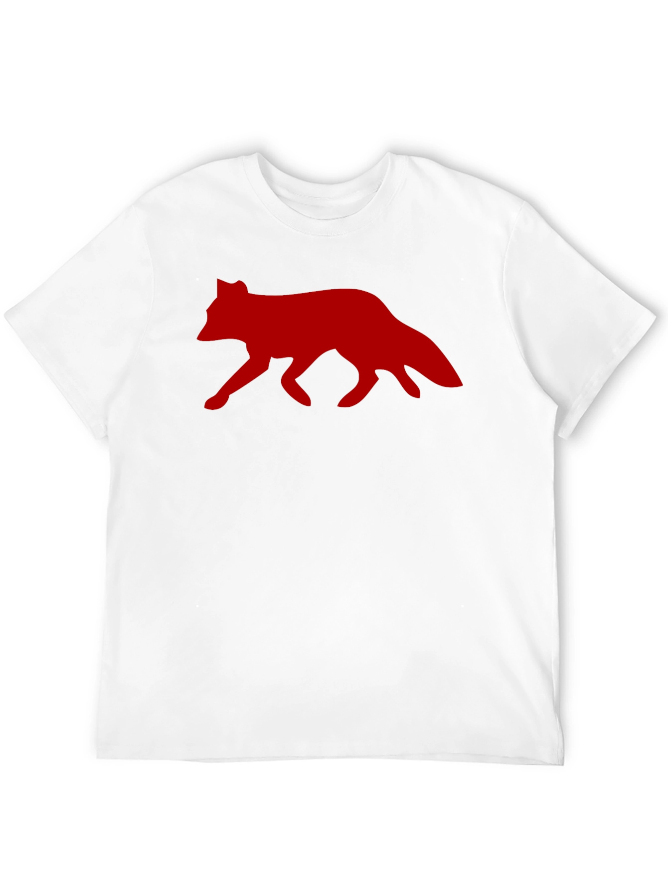 Red Fox Graphic Print Black T-Shirt