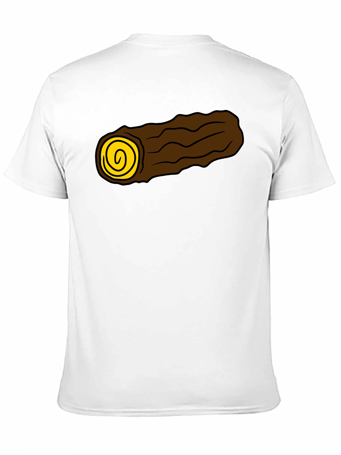 Cartoon Log Graphic Tee - Soft Black Cotton