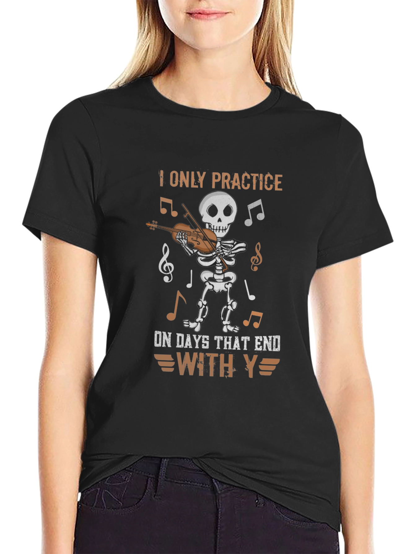 Skeleton Musician T-Shirt: Practice Days