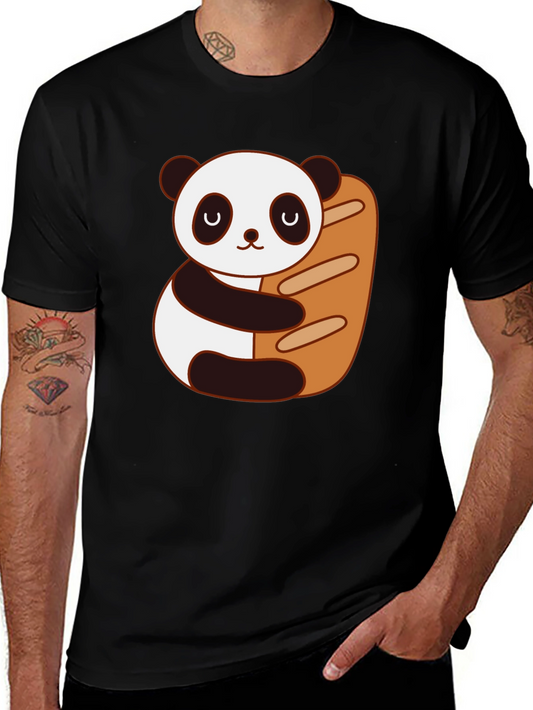 Panda Hugging Bread T-Shirt - Cute Graphic Tee
