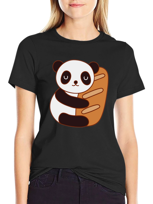 Panda Hugging Bread T-Shirt - Cute Graphic Tee