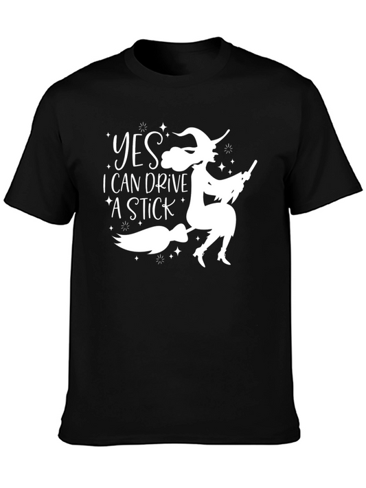 Witch Stick Graphic Tee - Halloween Fun