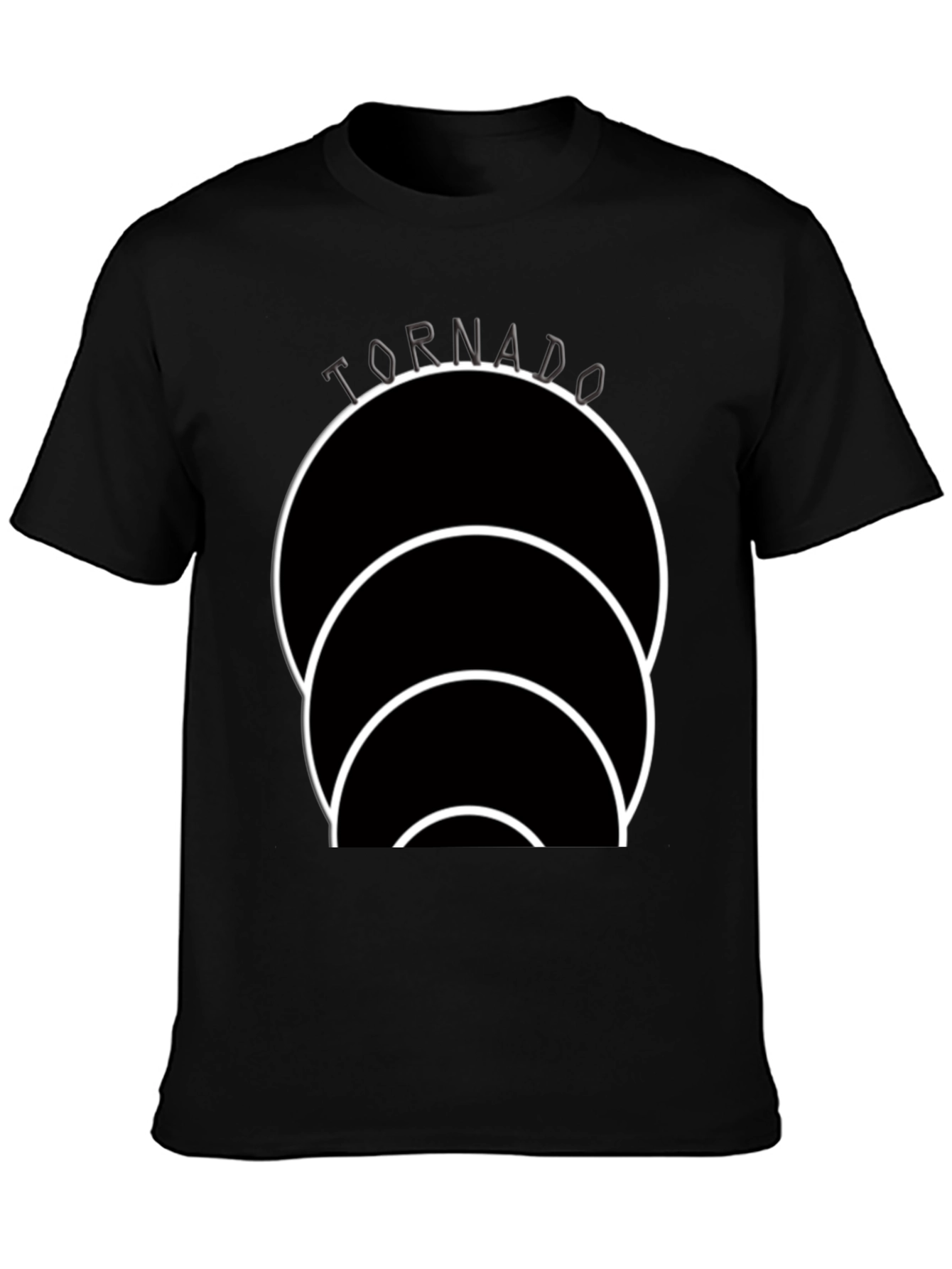 Tornado Circle Graphic Black T-Shirt