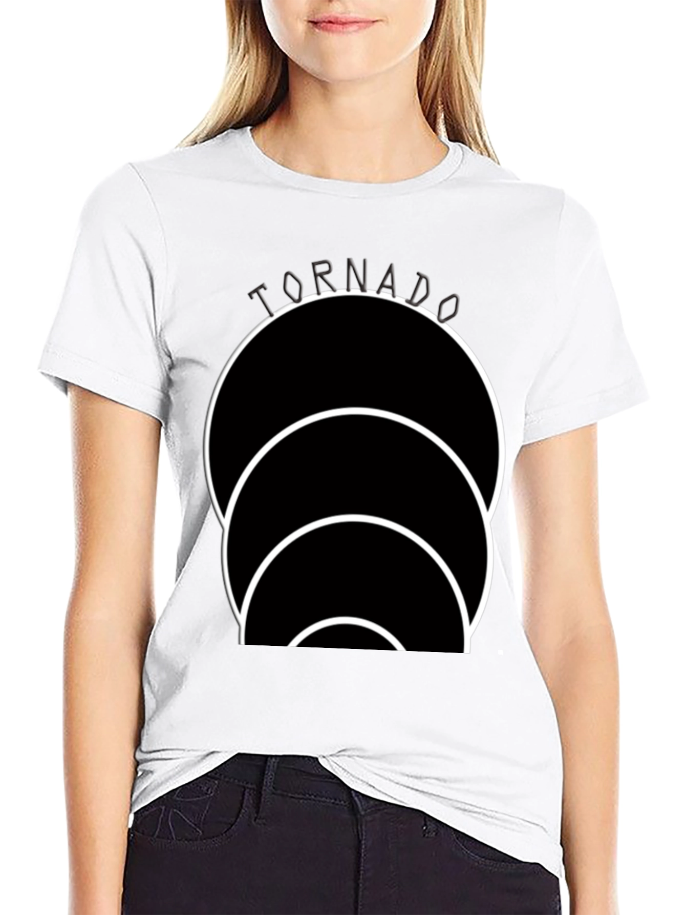 Tornado Circle Graphic Black T-Shirt