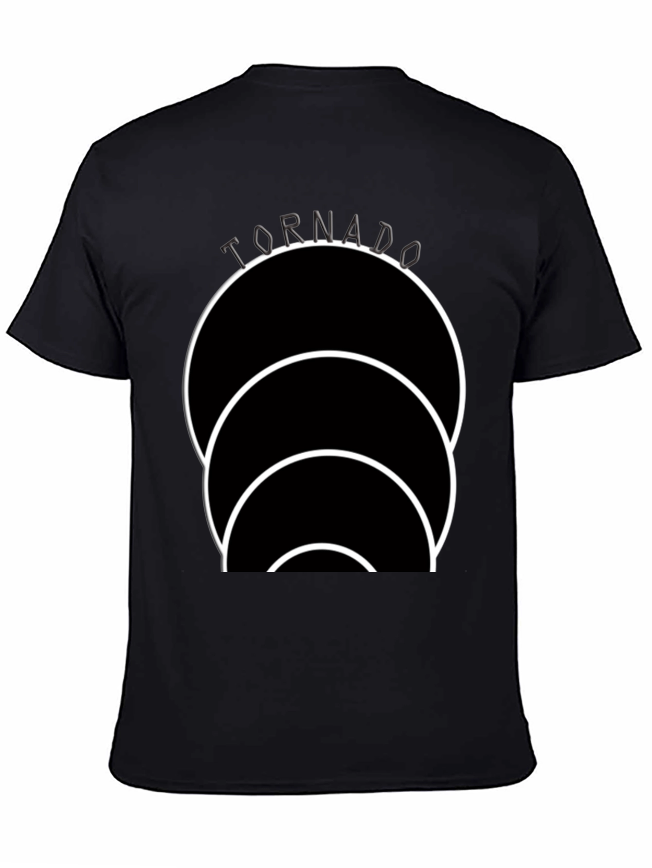 Tornado Circle Graphic Black T-Shirt