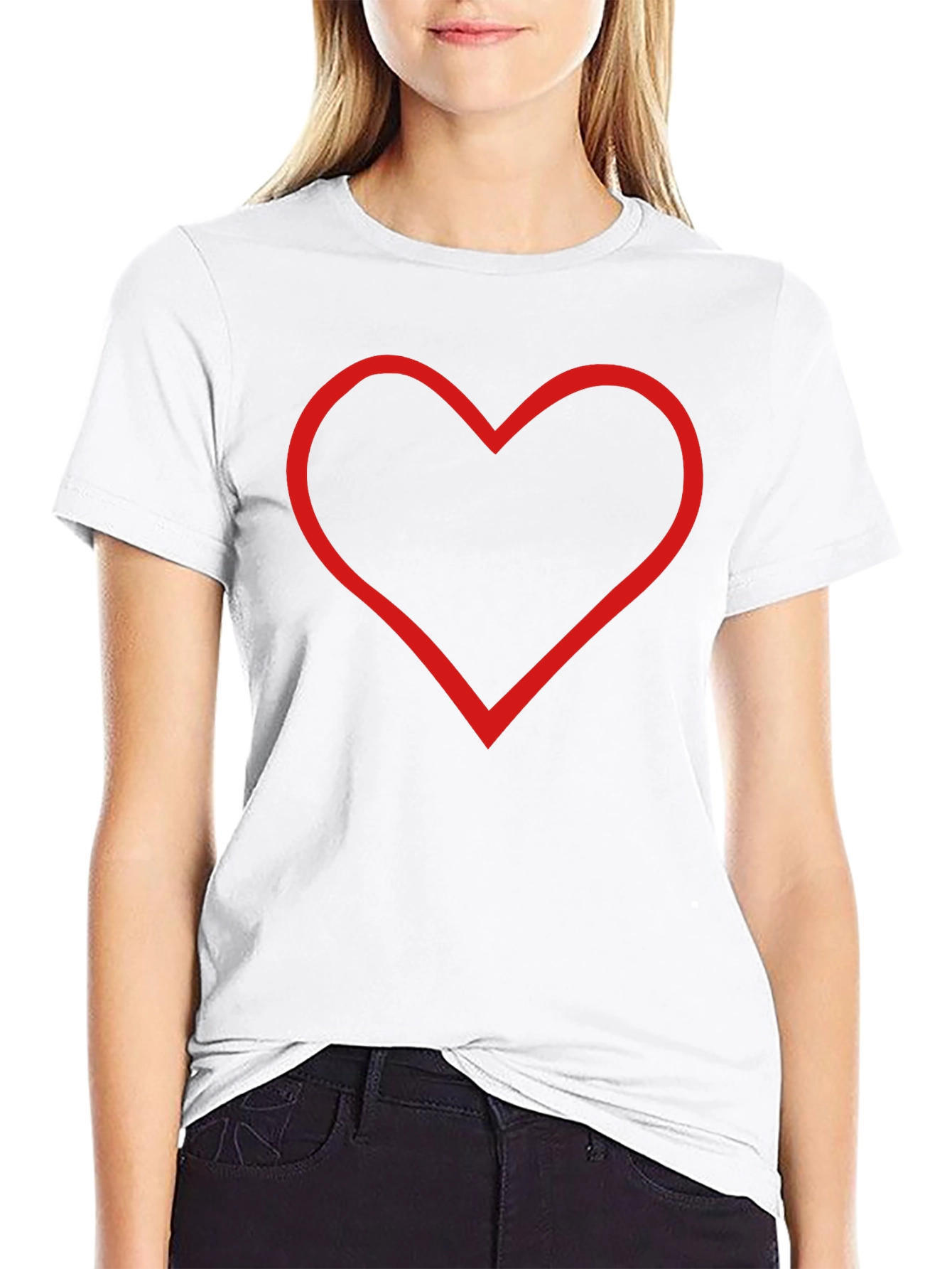 Heart Outline Black T-Shirt