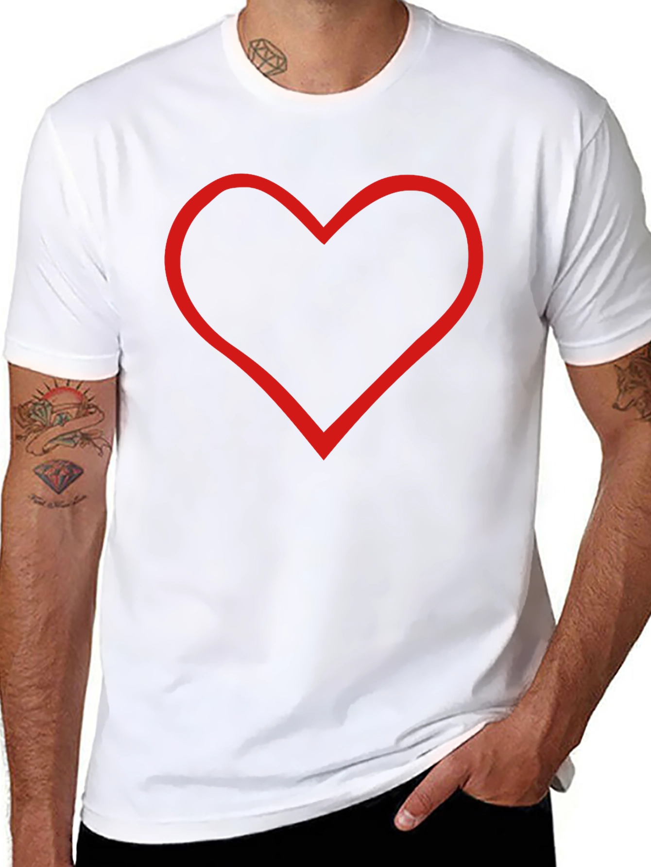 Heart Outline Black T-Shirt
