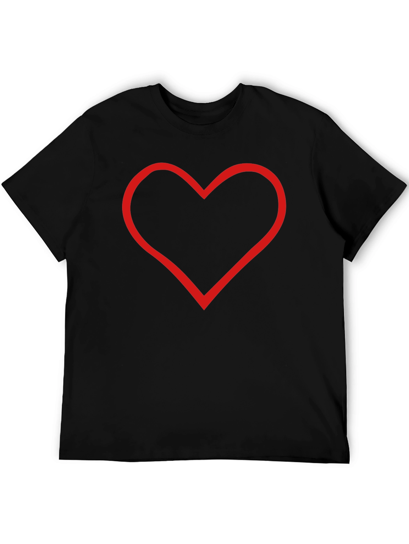 Heart Outline Black T-Shirt