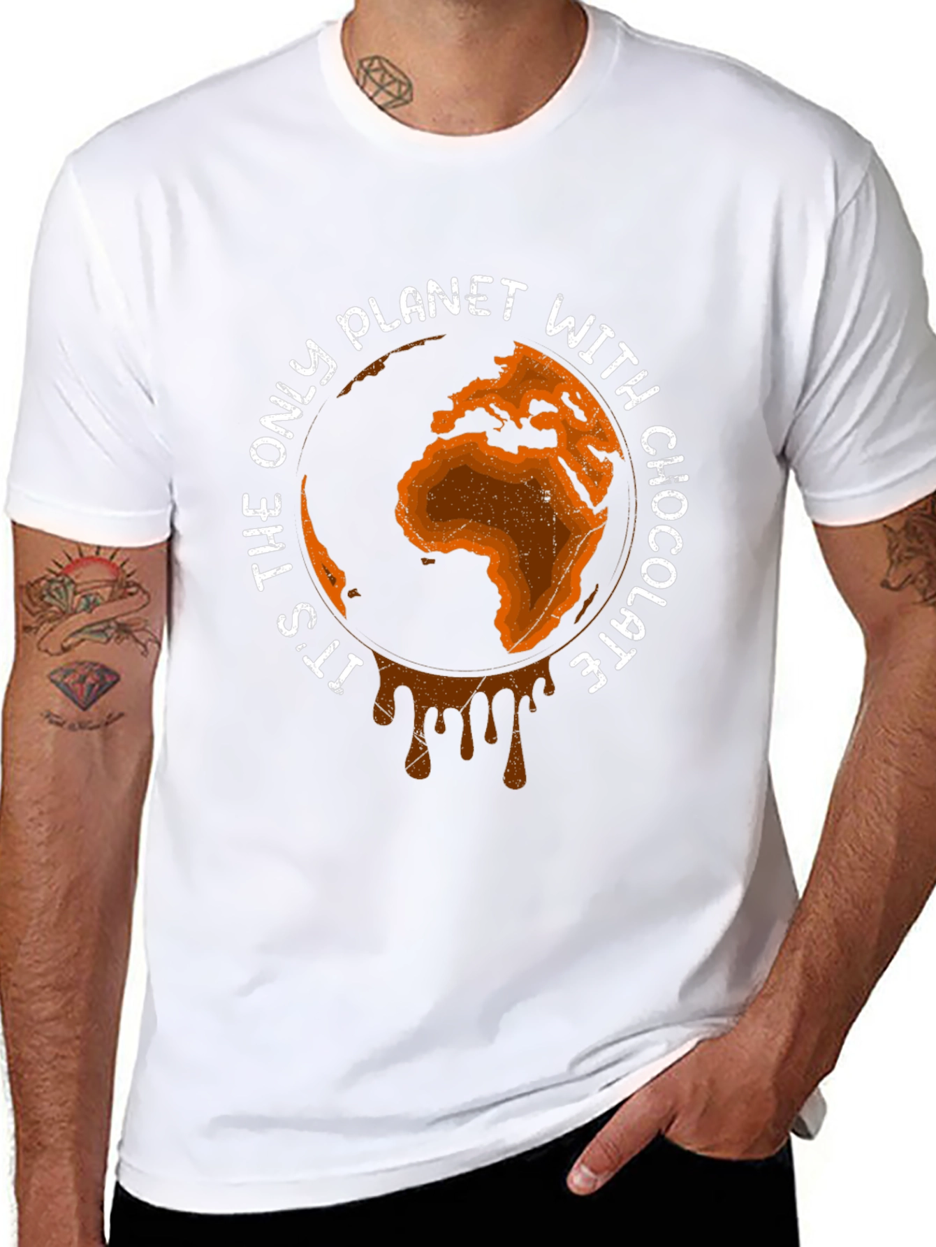 Chocolate Planet Graphic Tee - Earth Lovers Shirt