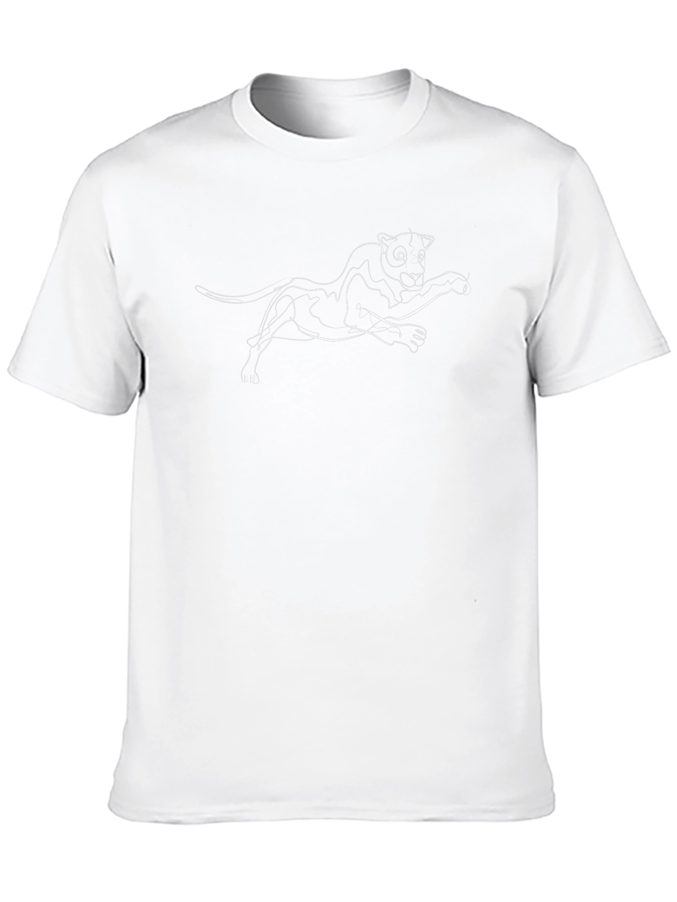 Cool Black Tee with Panther Design