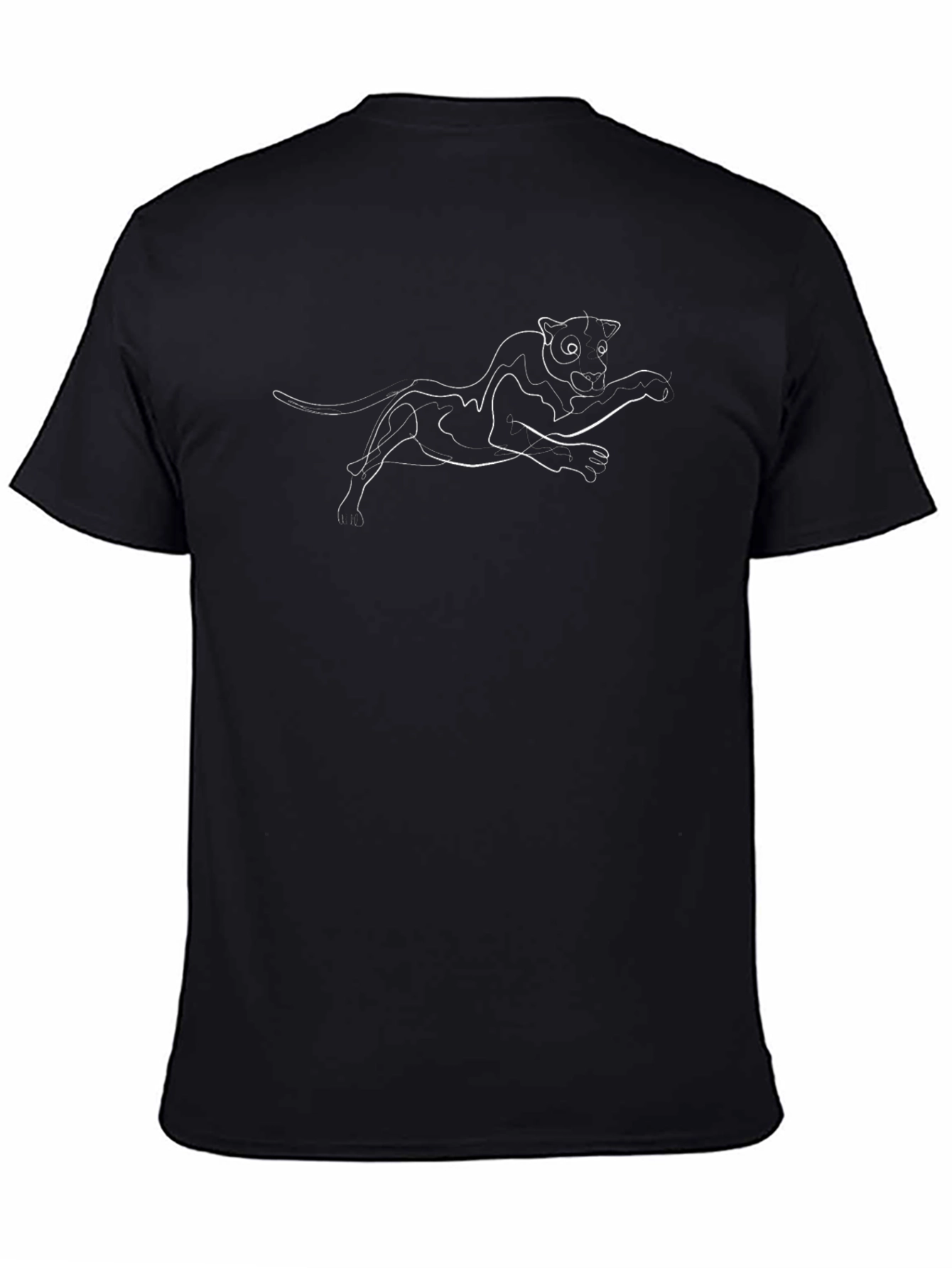 Cool Black Tee with Panther Design