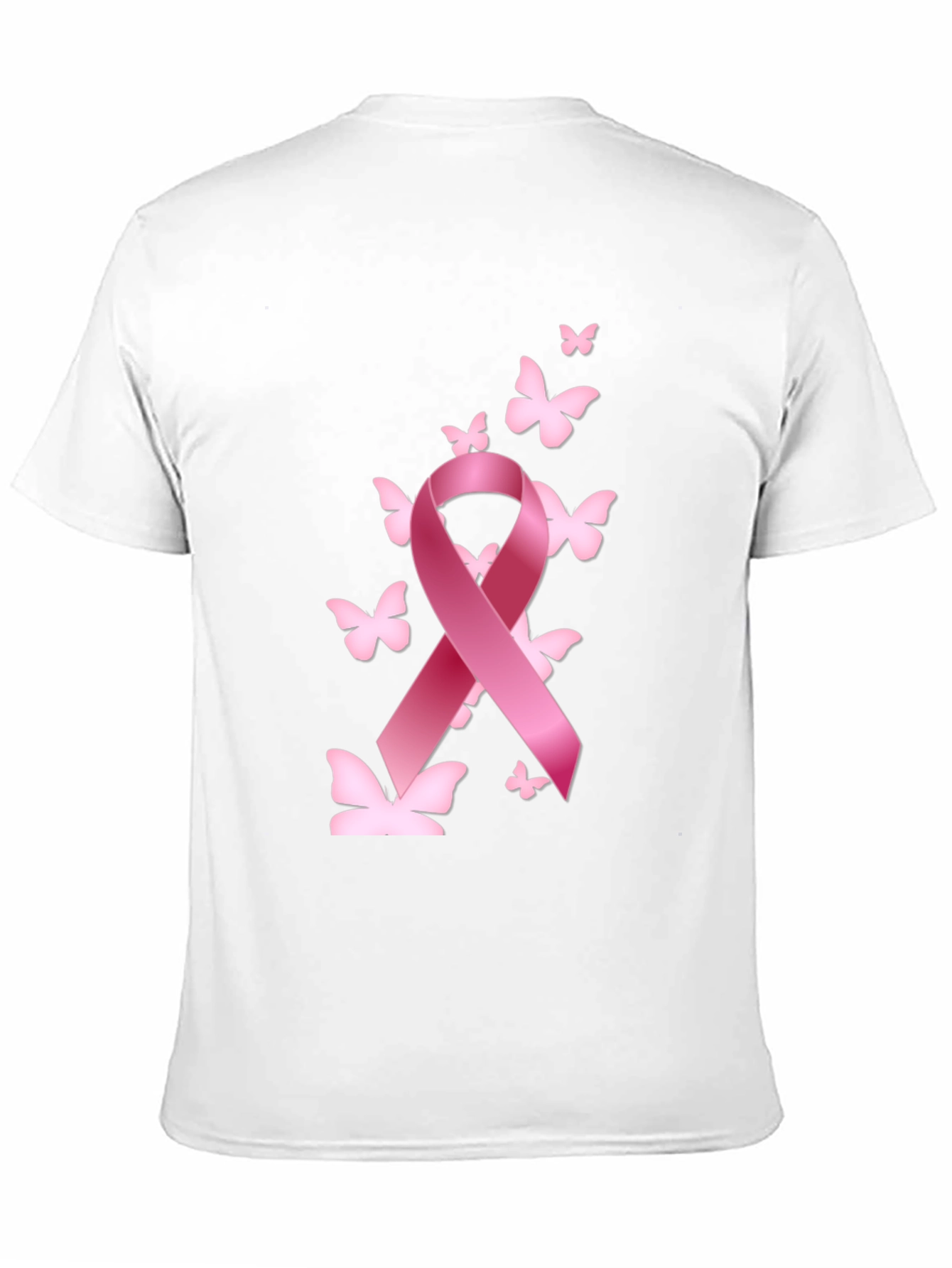 Breast Cancer Awareness T-Shirt Pink Ribbon Butterfly Graphic Tee