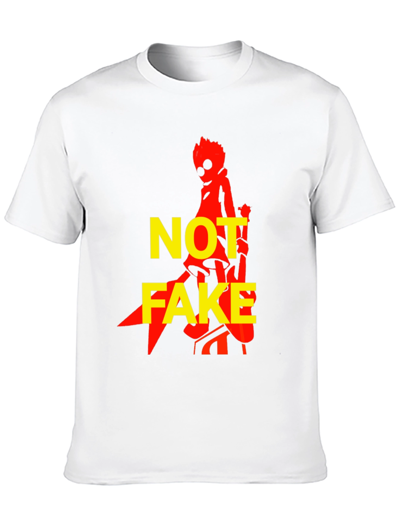 Not Fake T-Shirt - Graphic Print Black Tee