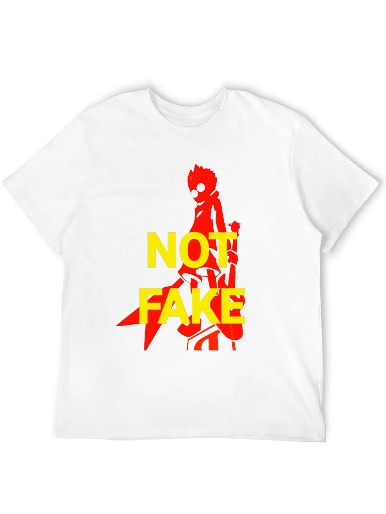 Not Fake T-Shirt - Graphic Print Black Tee