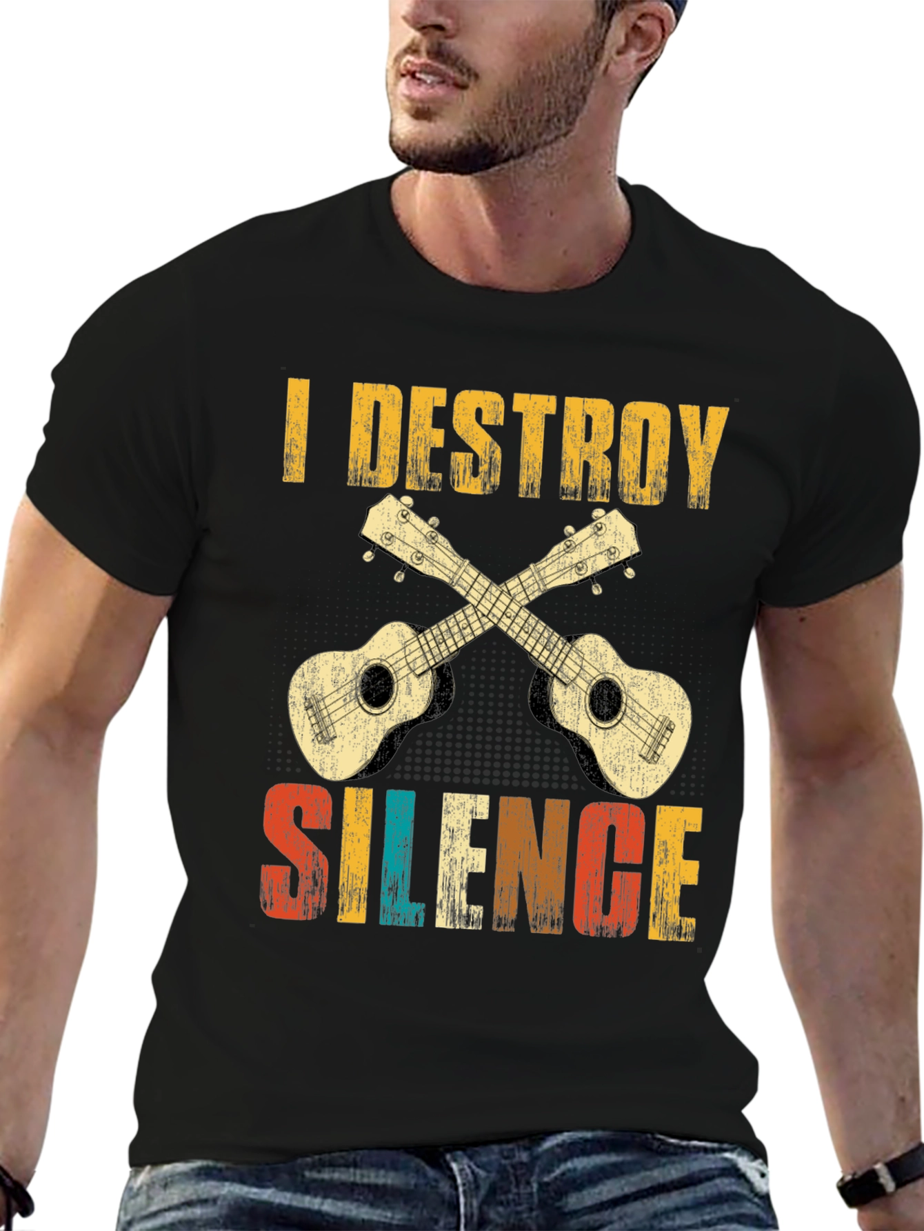 I Destroy Silence Ukulele T-Shirt