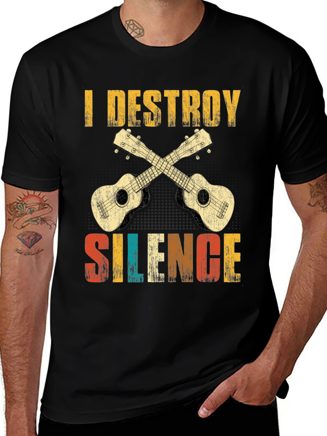 I Destroy Silence Ukulele T-Shirt