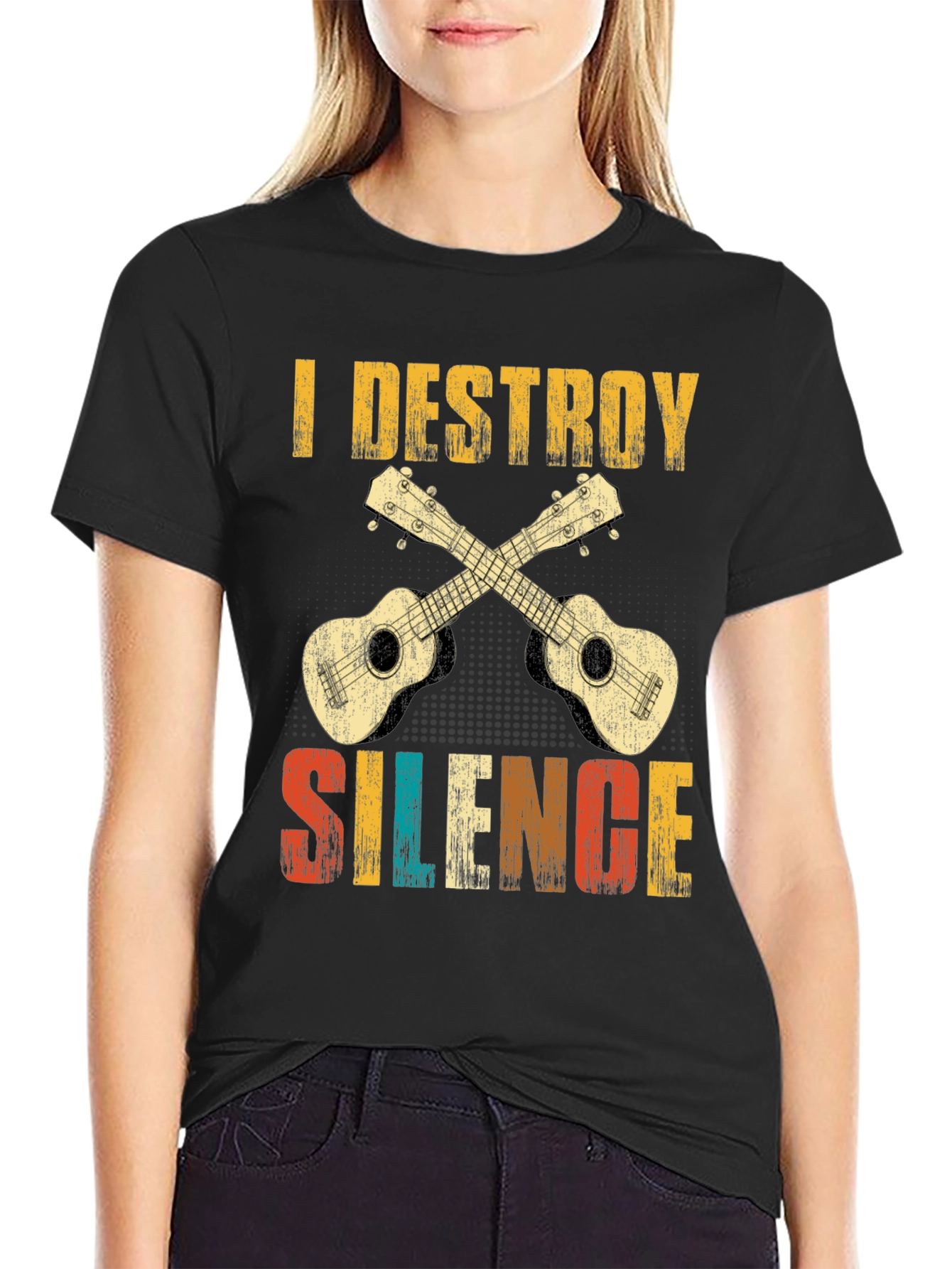 I Destroy Silence Ukulele T-Shirt
