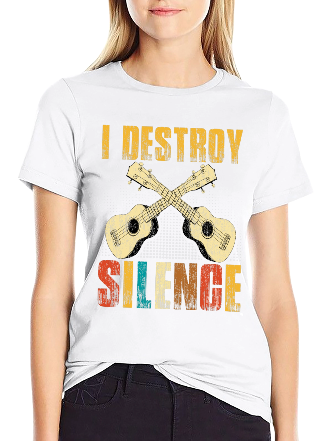 I Destroy Silence Ukulele T-Shirt