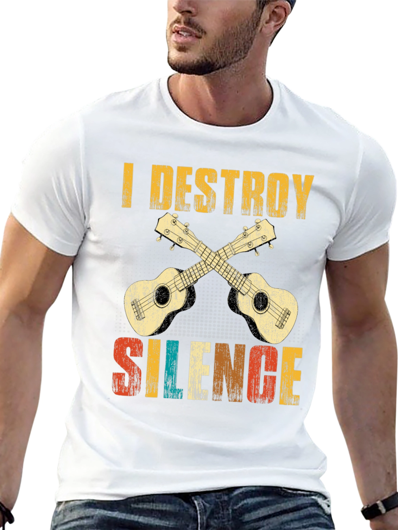 I Destroy Silence Ukulele T-Shirt
