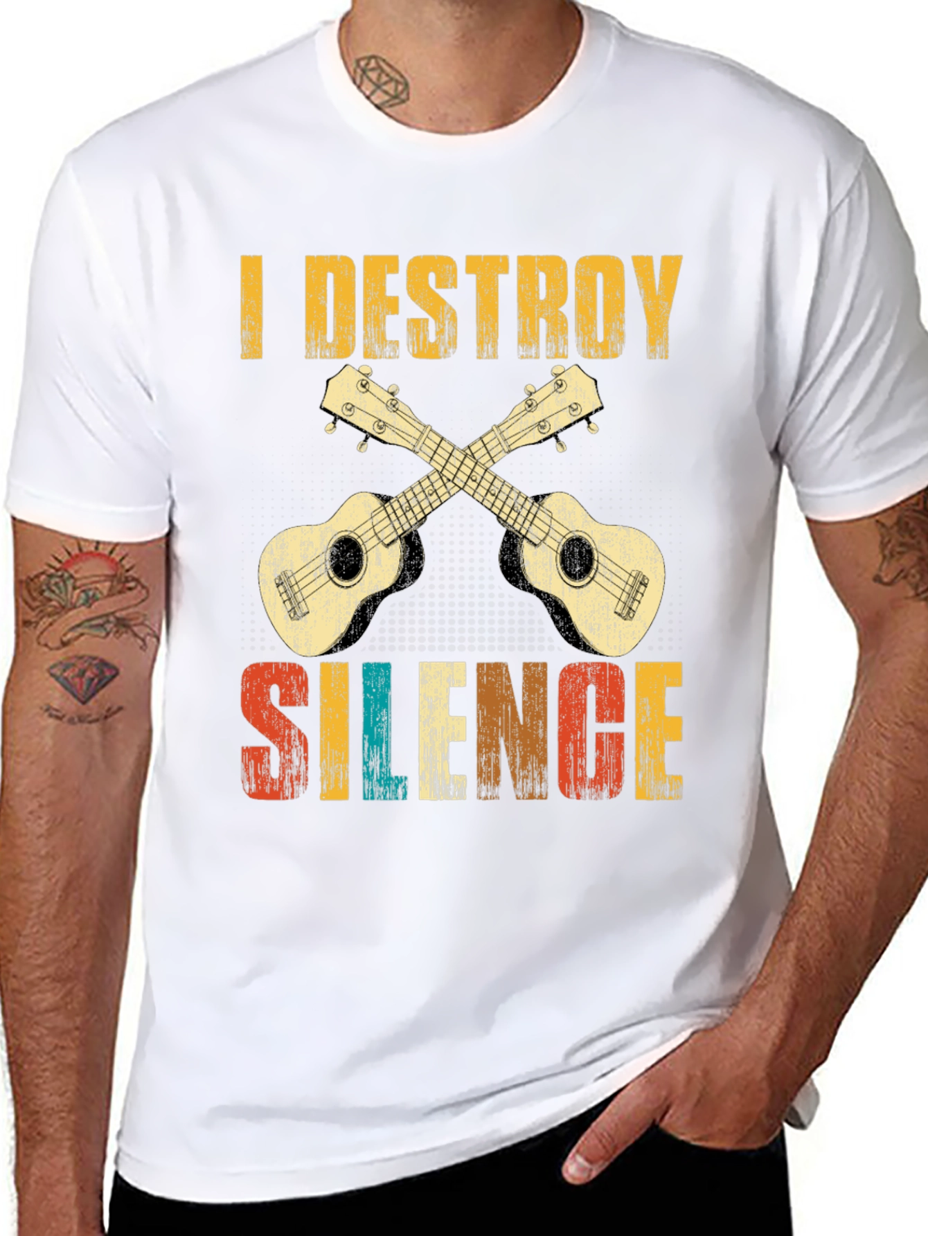 I Destroy Silence Ukulele T-Shirt