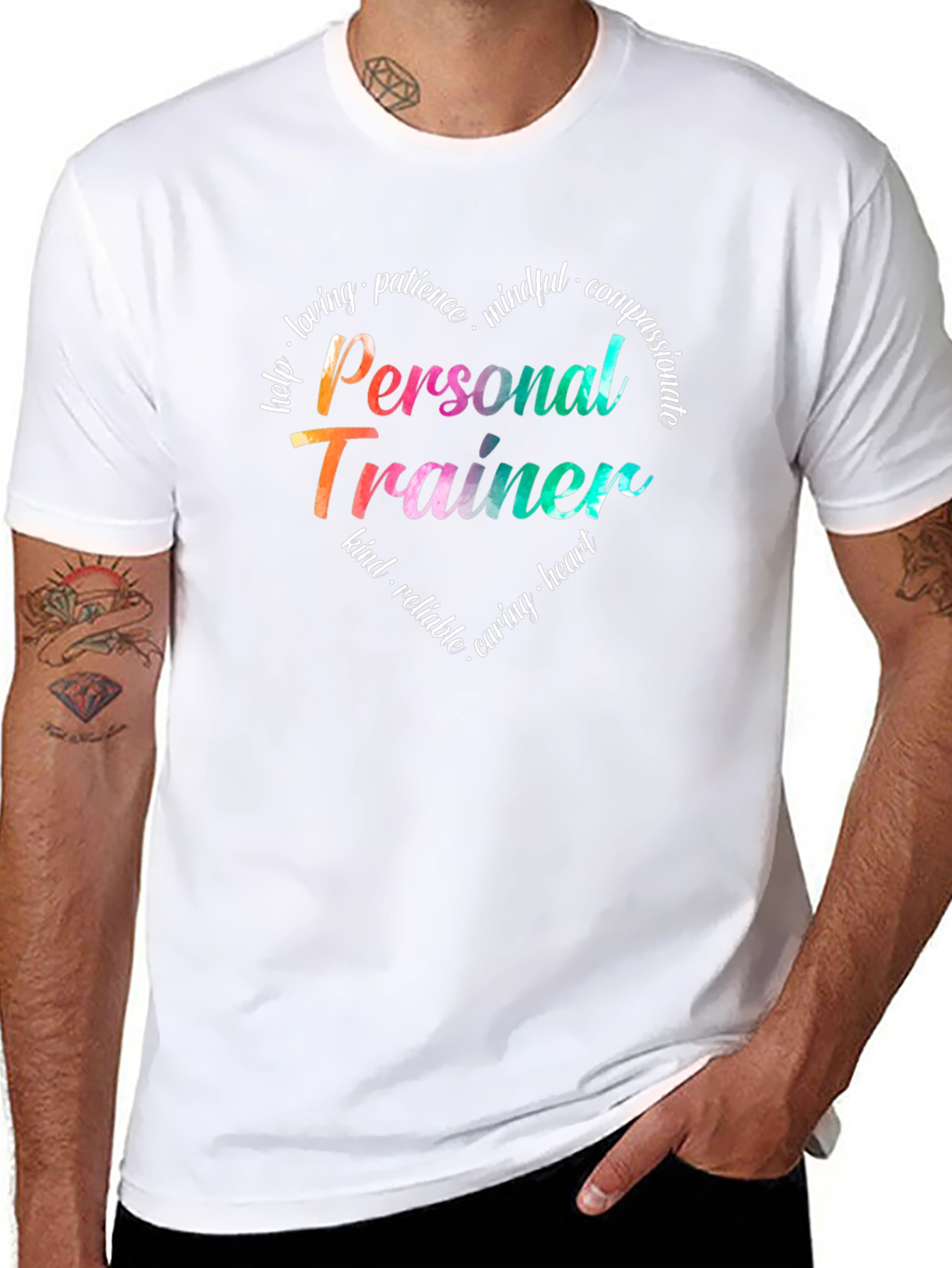 Personal Trainer Heart Graphic T-Shirt - Motivational Fitness Tee