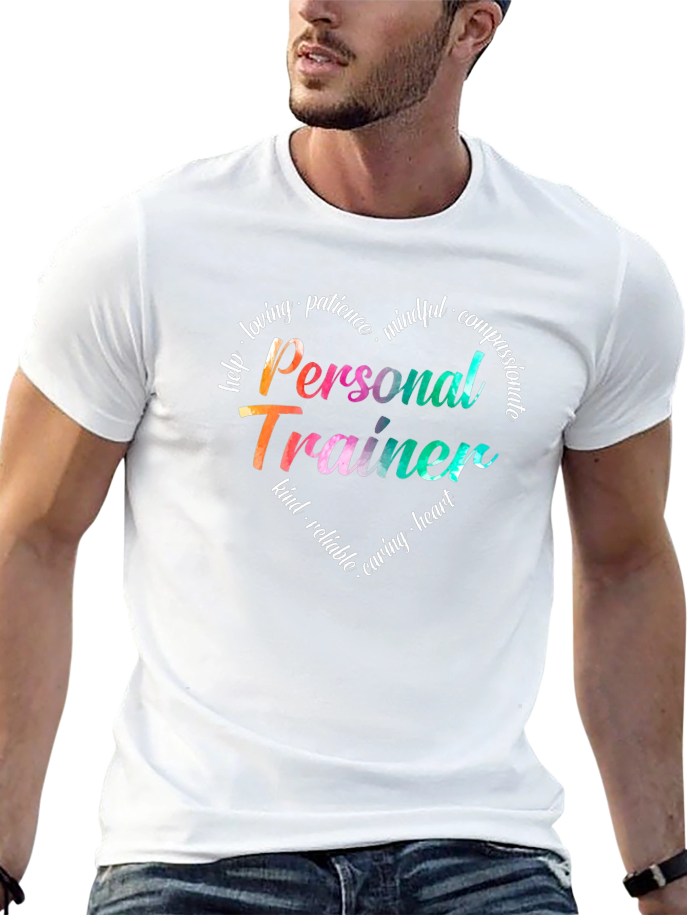 Personal Trainer Heart Graphic T-Shirt - Motivational Fitness Tee