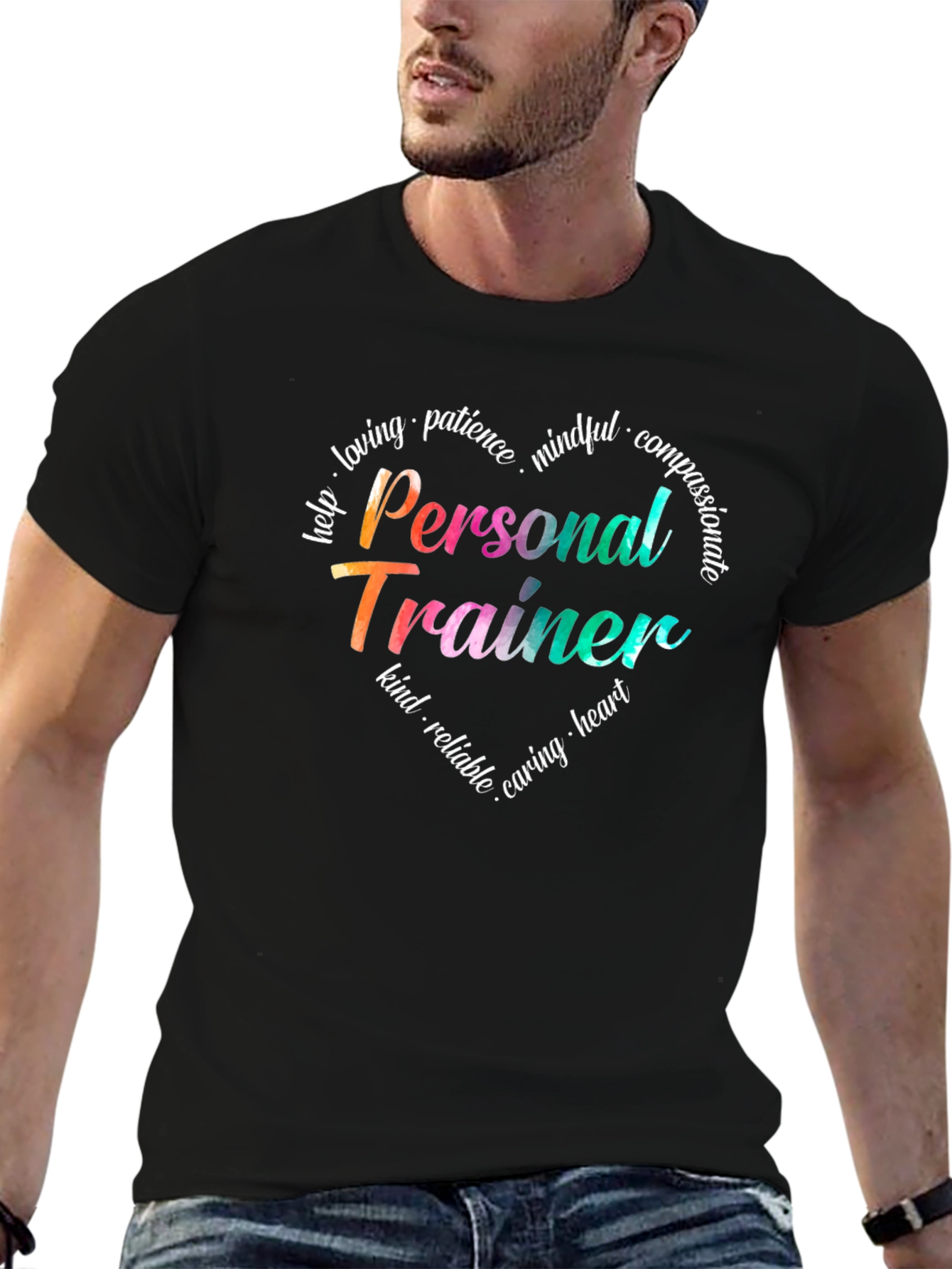 Personal Trainer Heart Graphic T-Shirt - Motivational Fitness Tee