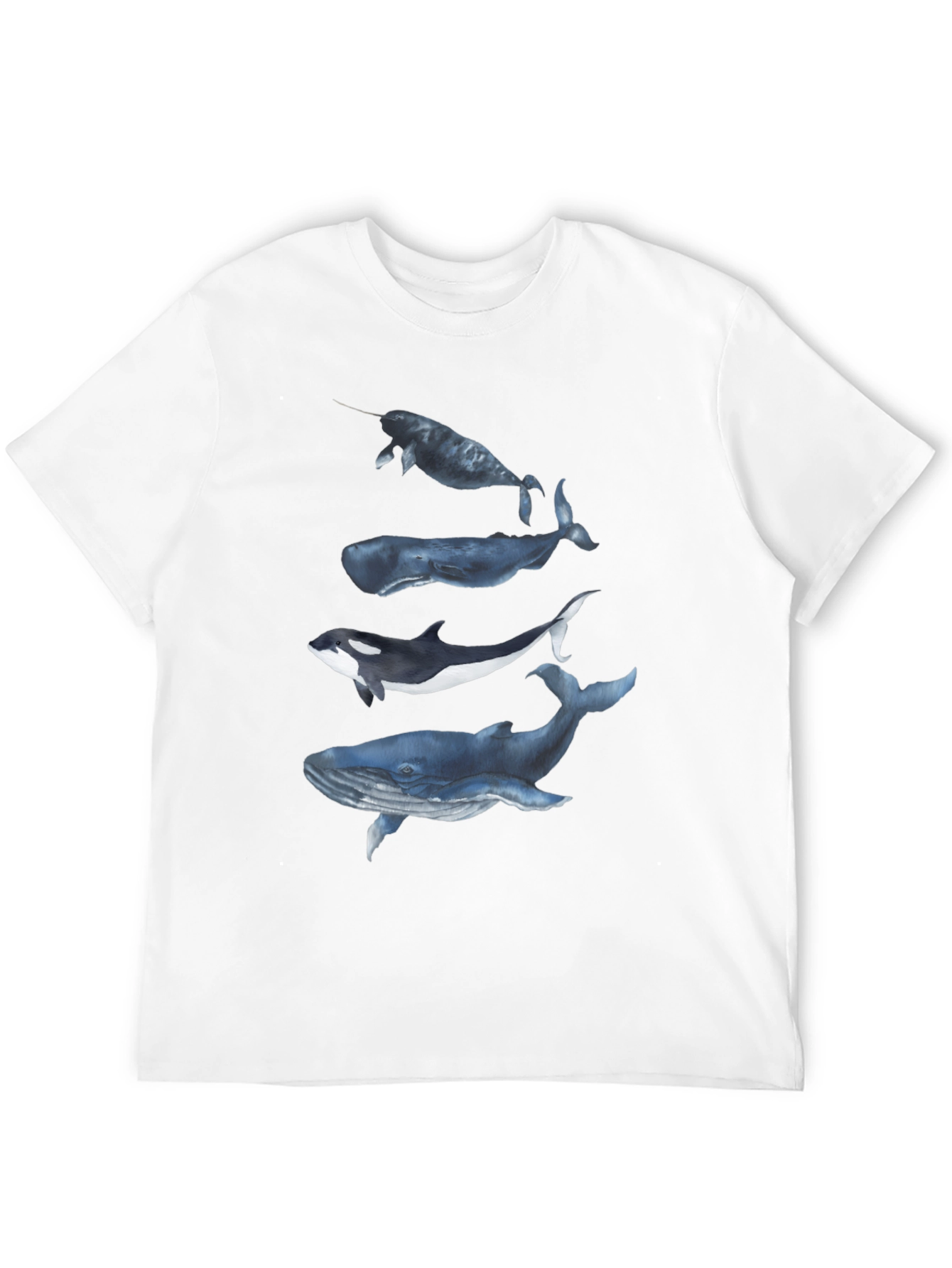 Whale Graphic Tee - Black Cotton T-Shirt