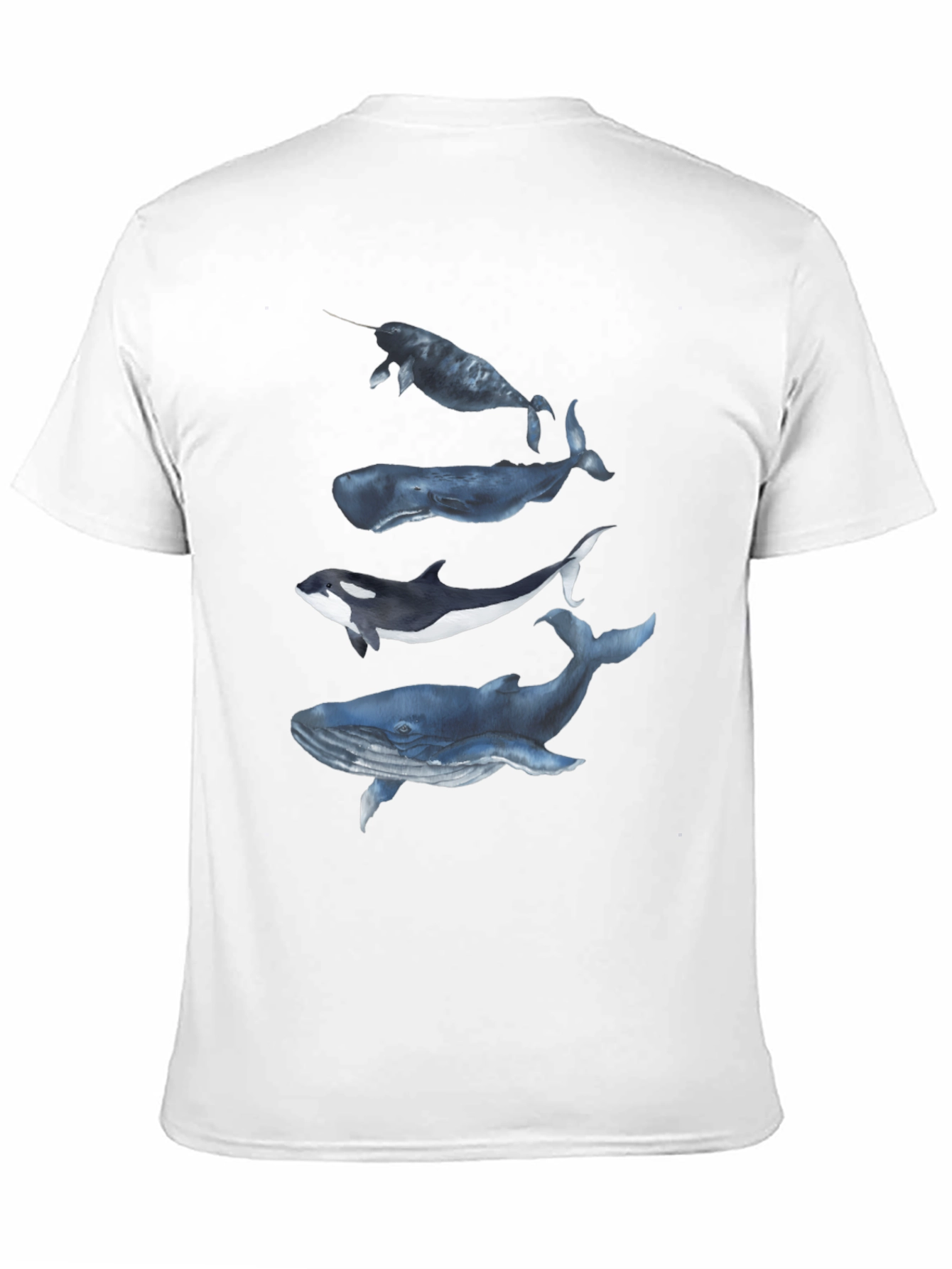 Whale Graphic Tee - Black Cotton T-Shirt