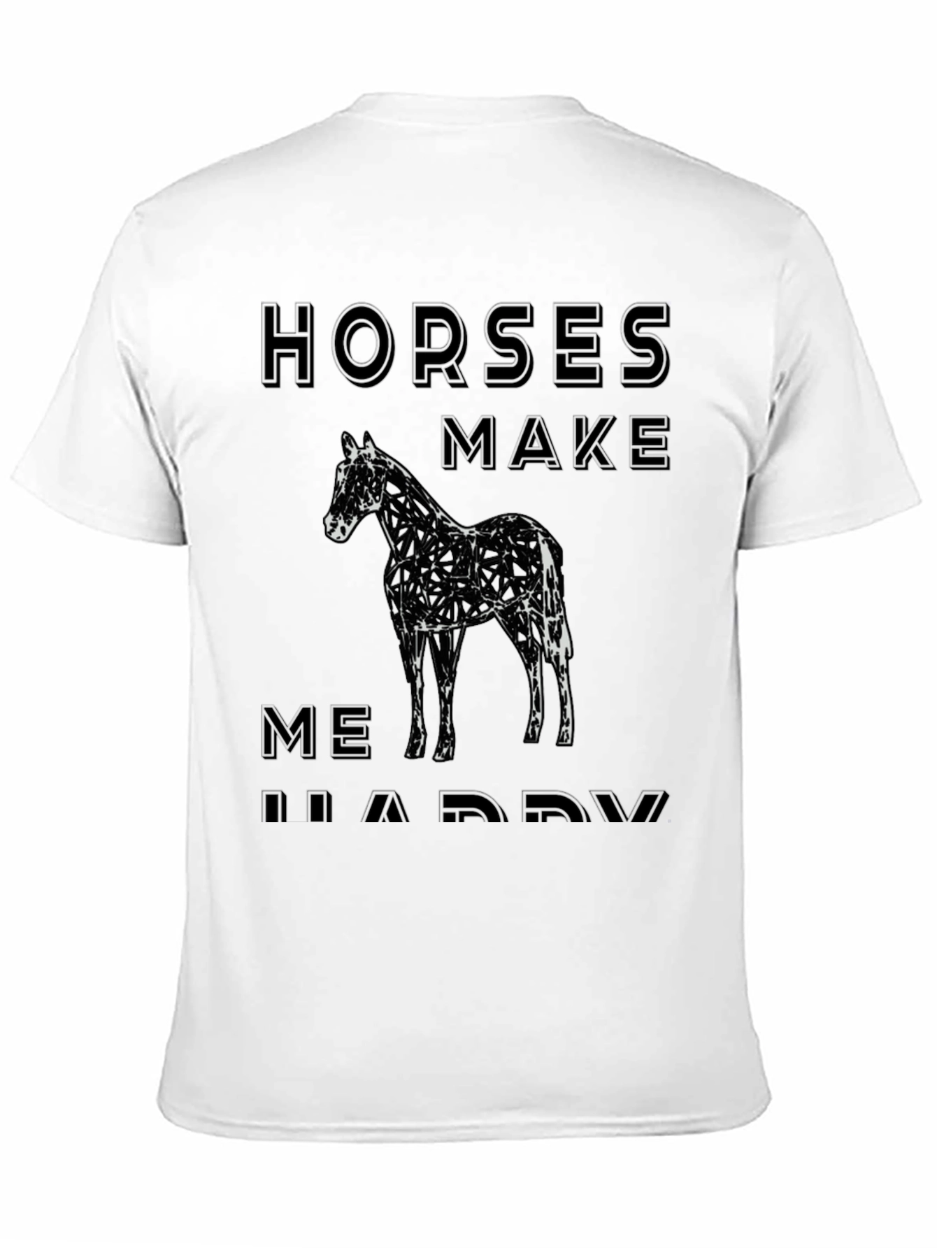 Horses Make Me Happy Graphic Tee - Black