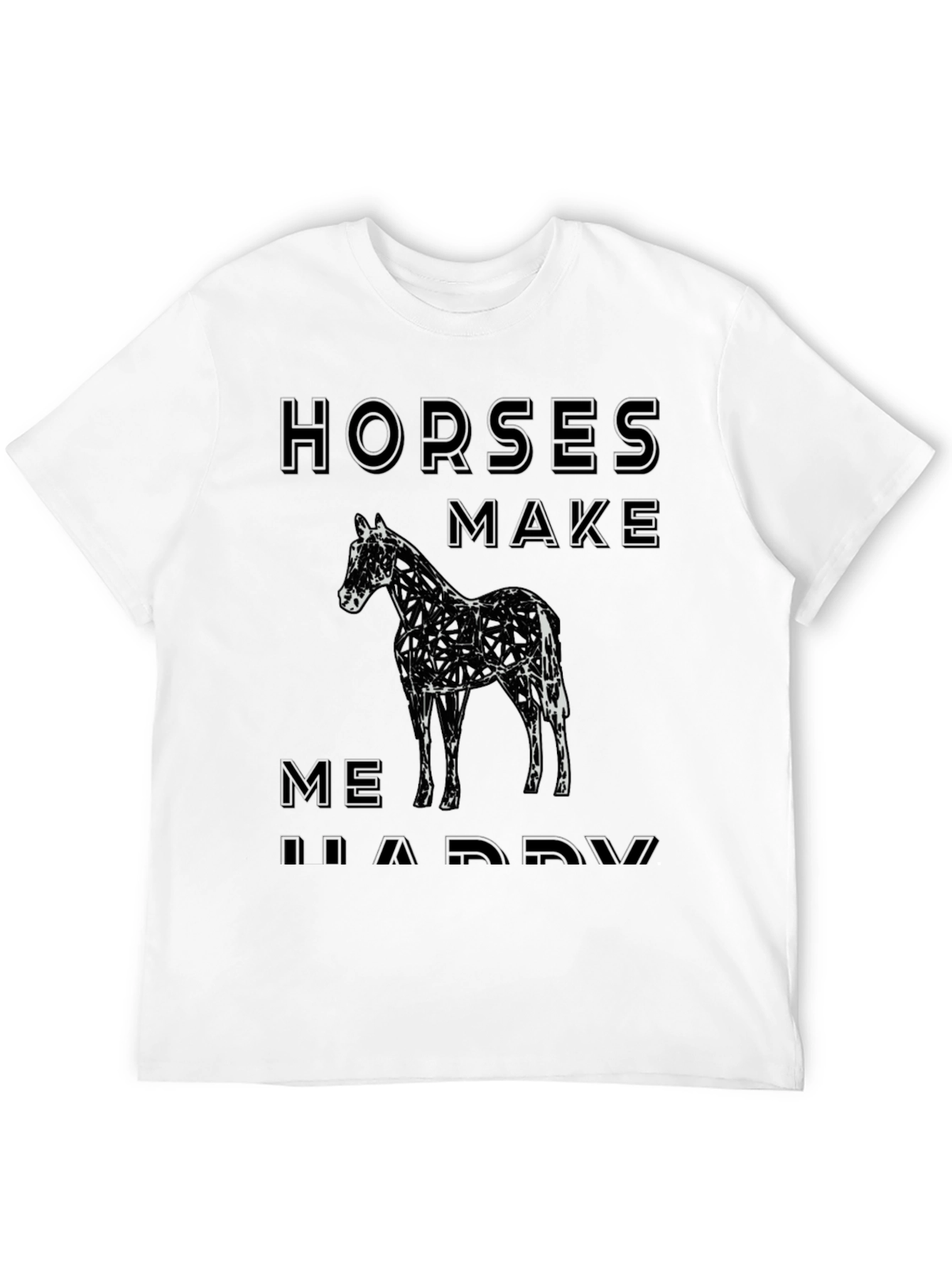Horses Make Me Happy Graphic Tee - Black