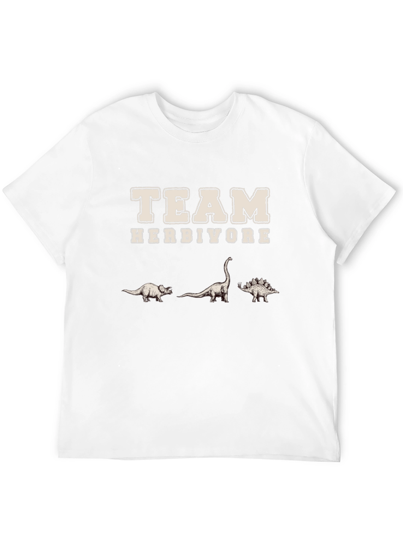 Team Herbivore Dinosaur Graphic Black T-Shirt