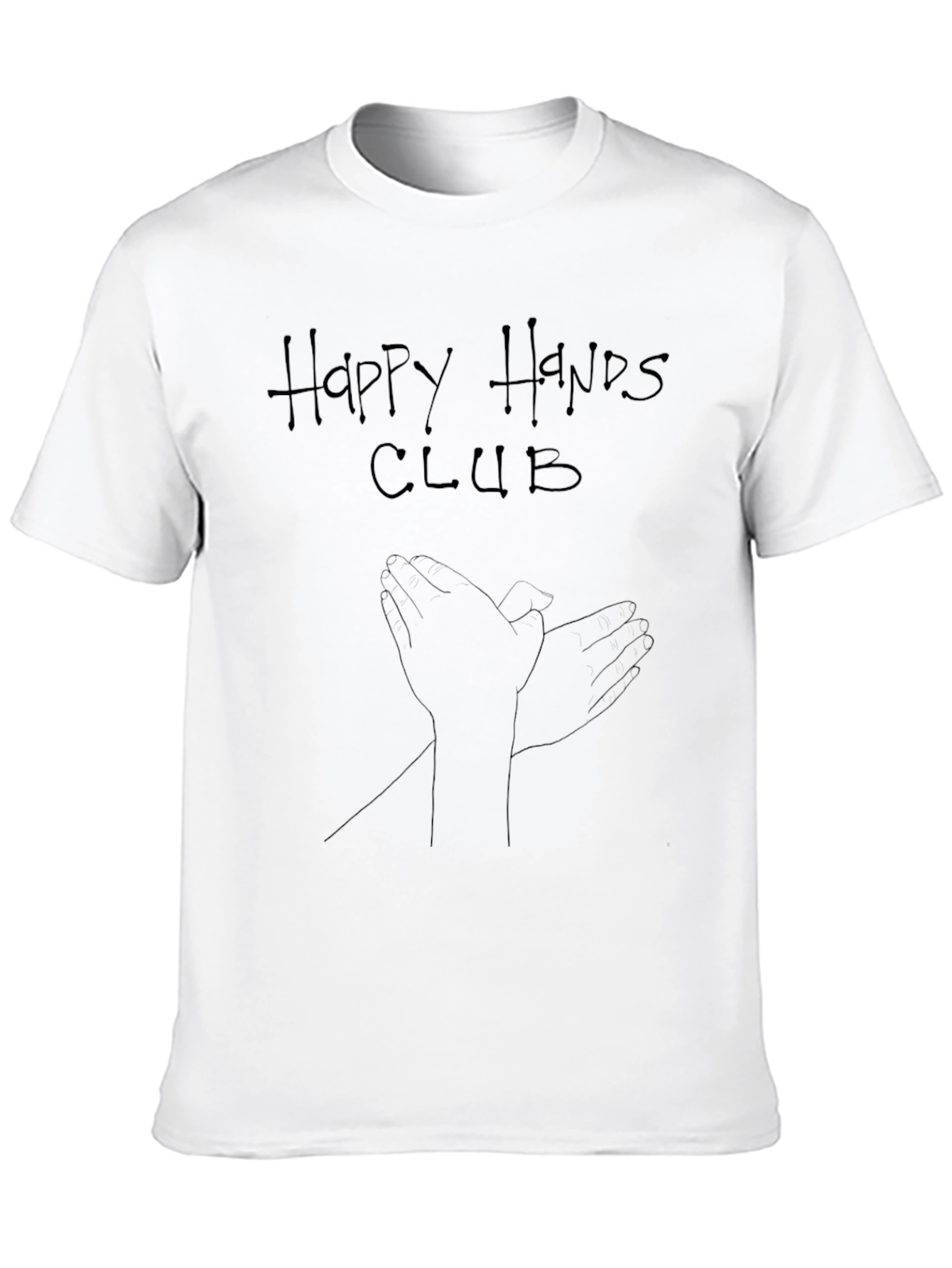 Happy Hands Club Graphic Tee - Black Cotton T-Shirt