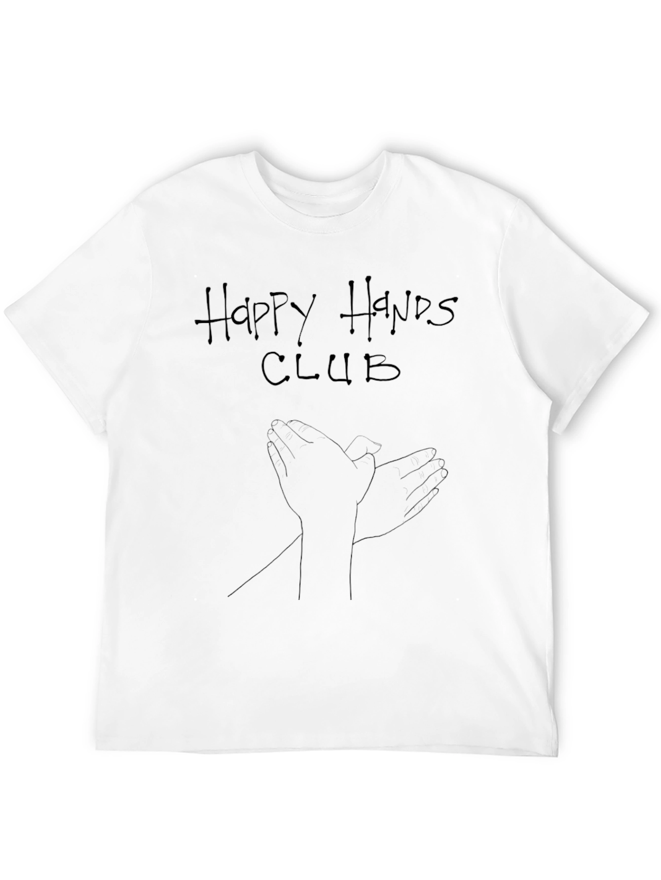 Happy Hands Club Graphic Tee - Black Cotton T-Shirt