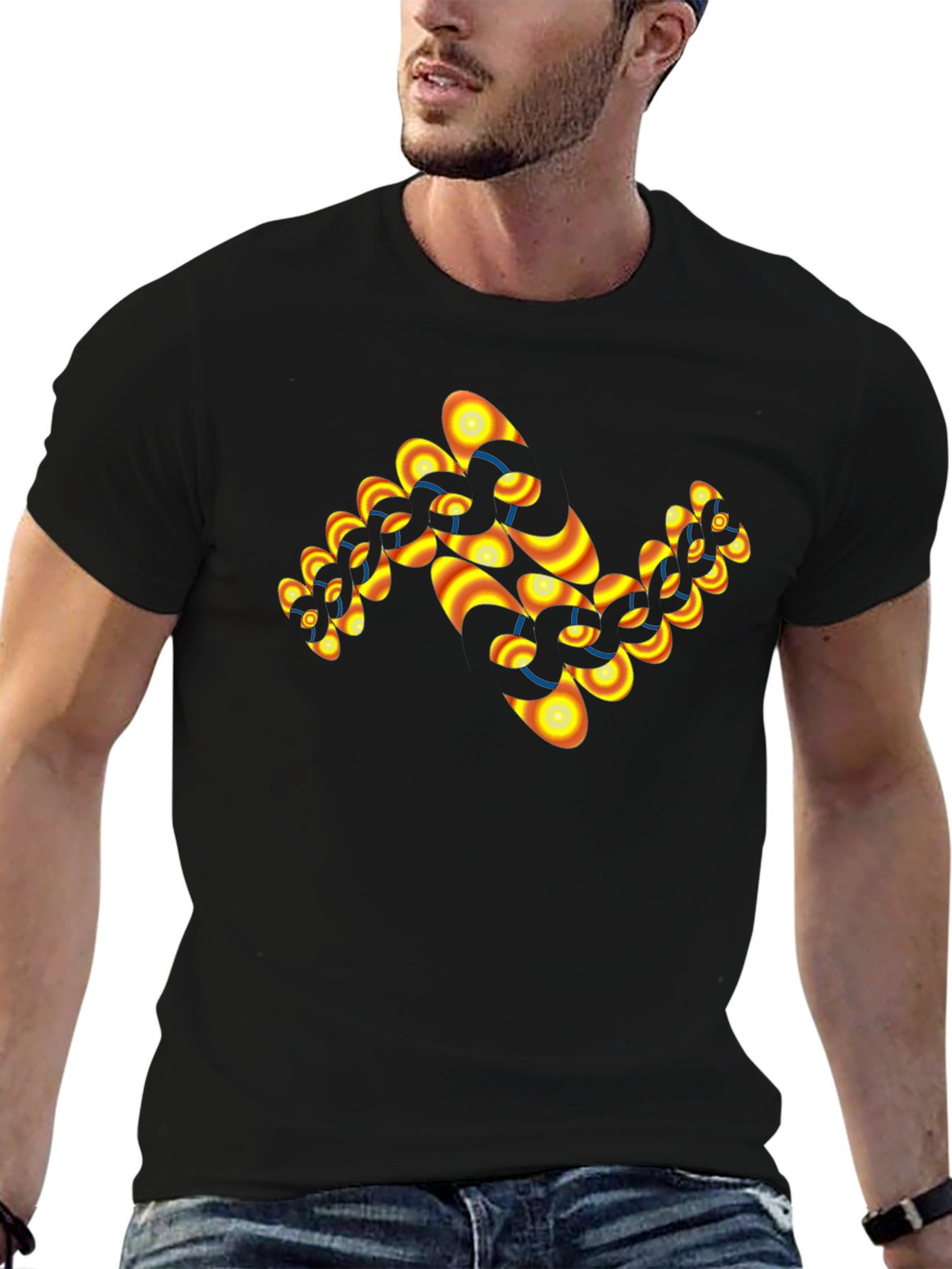 Abstract Chain Link T-Shirt - Black